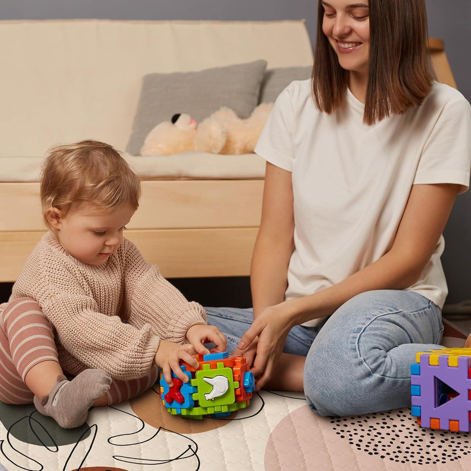 Alfombra de Juego Hexagonal Funtery Boho para Bebés 72x122 cm