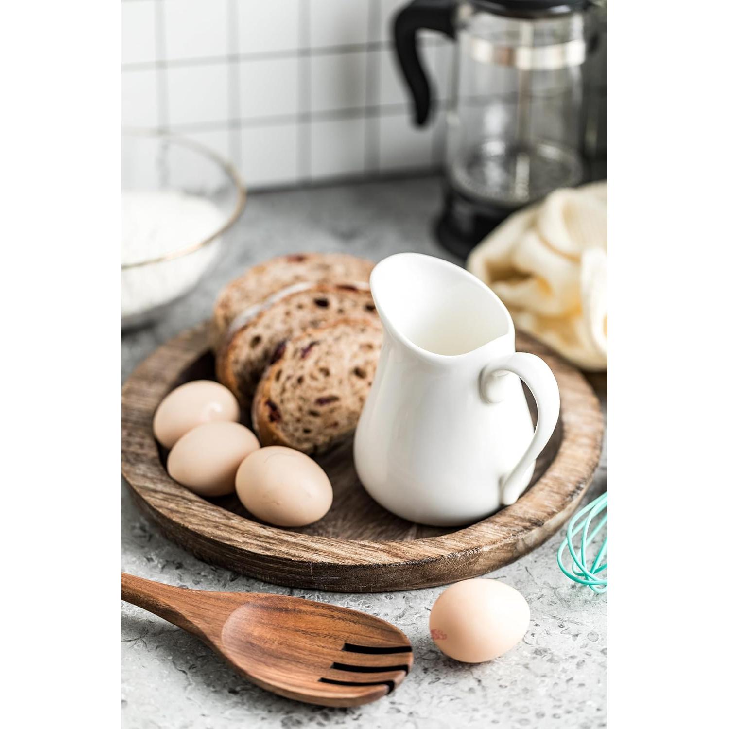 Jarra de Crema LYEOBOH 9 oz Cerámica Blanca Apta Microondas