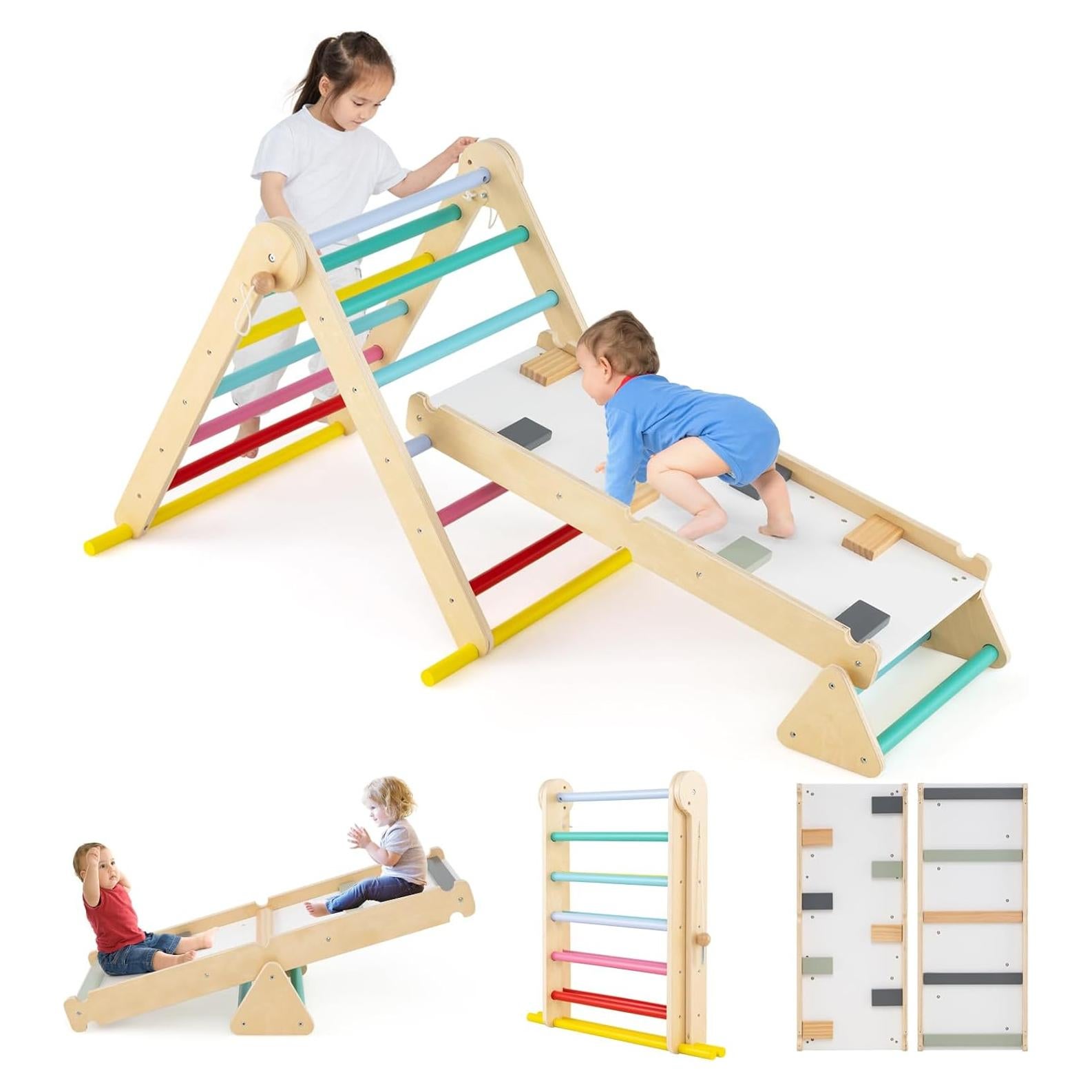 Conjunto de Escalada Pikler Olakids 7 en 1 Madera Colorido