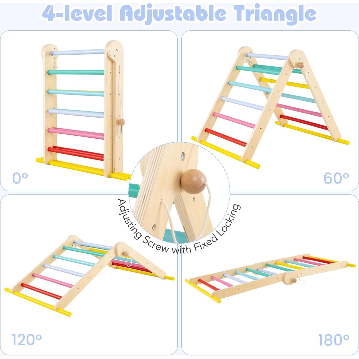 Conjunto de Escalada Pikler Olakids 7 en 1 Madera Colorido
