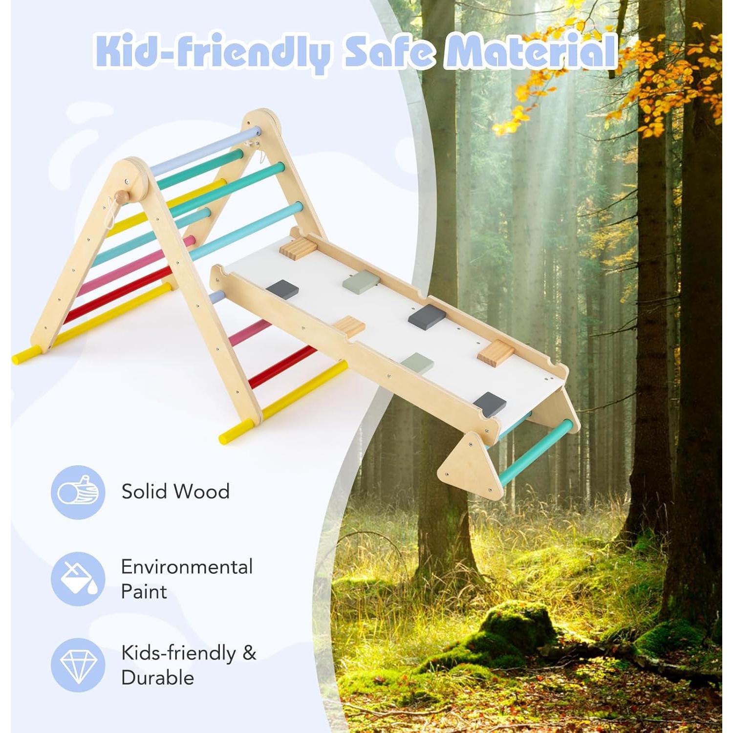 Conjunto de Escalada Pikler Olakids 7 en 1 Madera Colorido