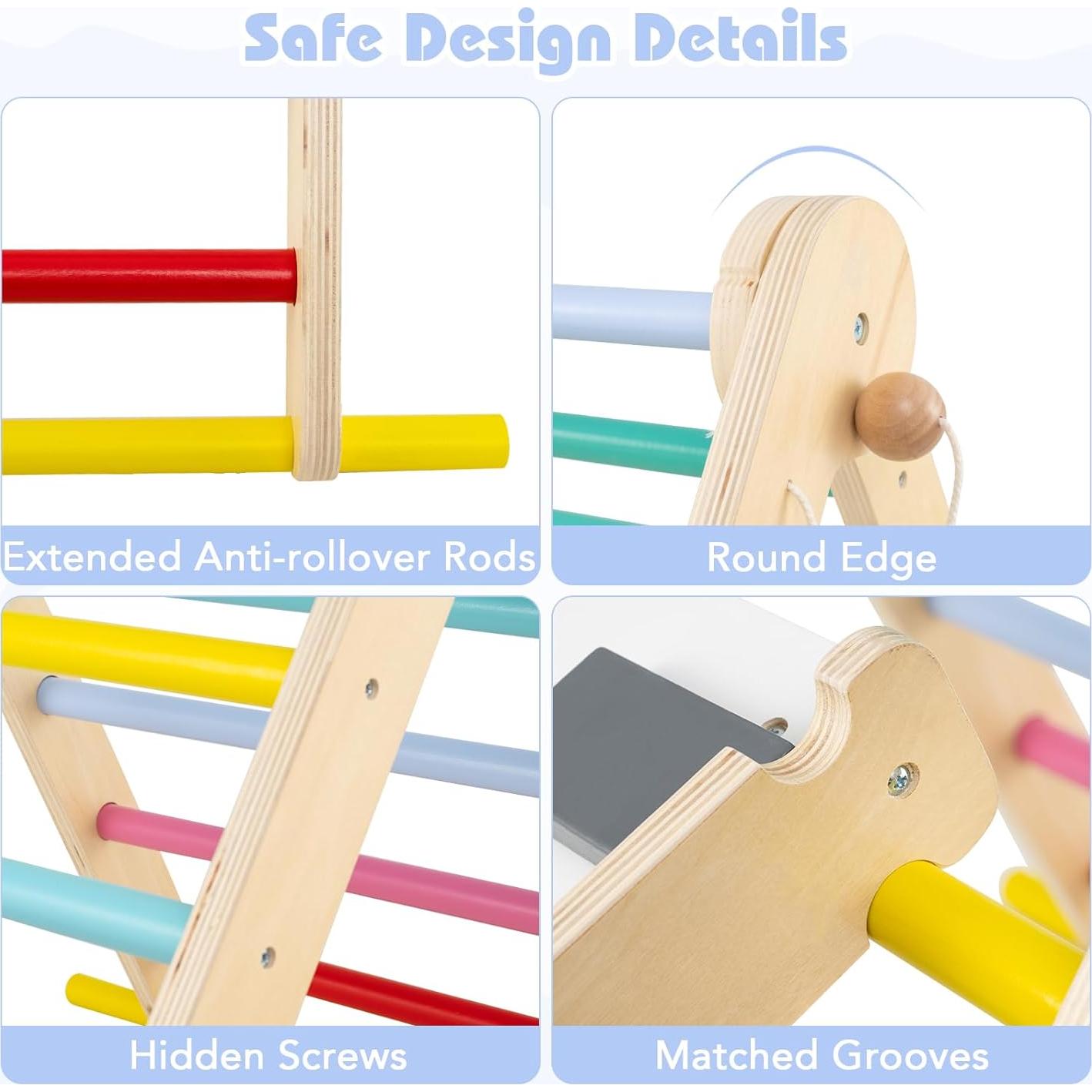 Conjunto de Escalada Pikler Olakids 7 en 1 Madera Colorido