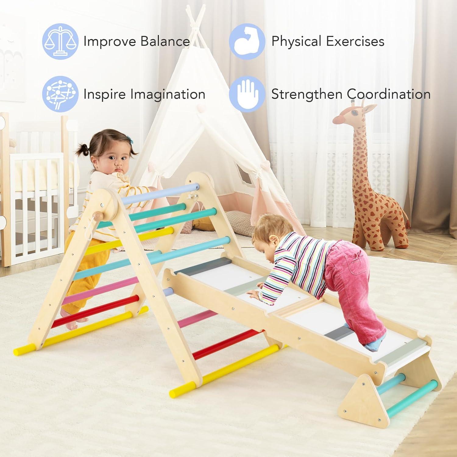 Conjunto de Escalada Pikler Olakids 7 en 1 Madera Colorido