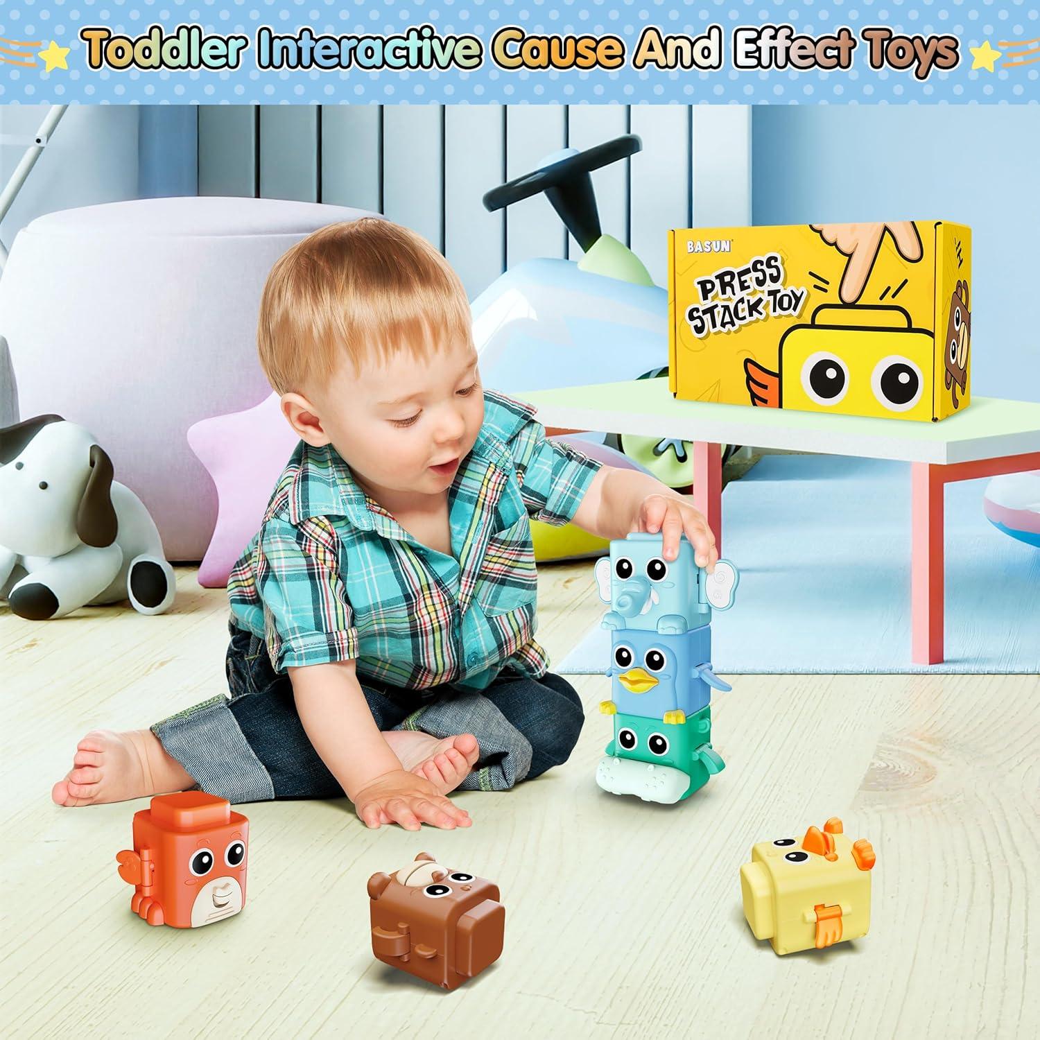 Juego de Juguetes Apilables BASUN 6 en 1 para Bebés 18+ Meses