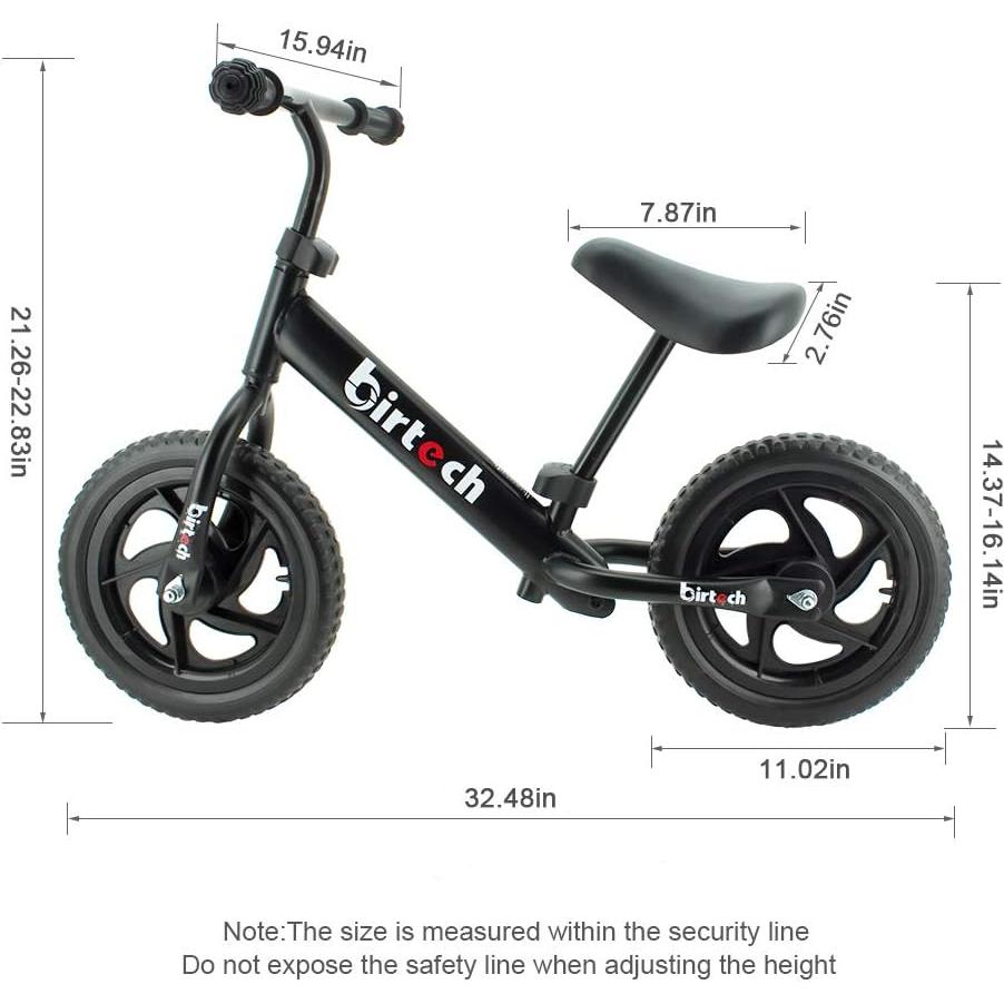 Bicicleta de Equilibrio Birtech 12" Ajustable para Niños