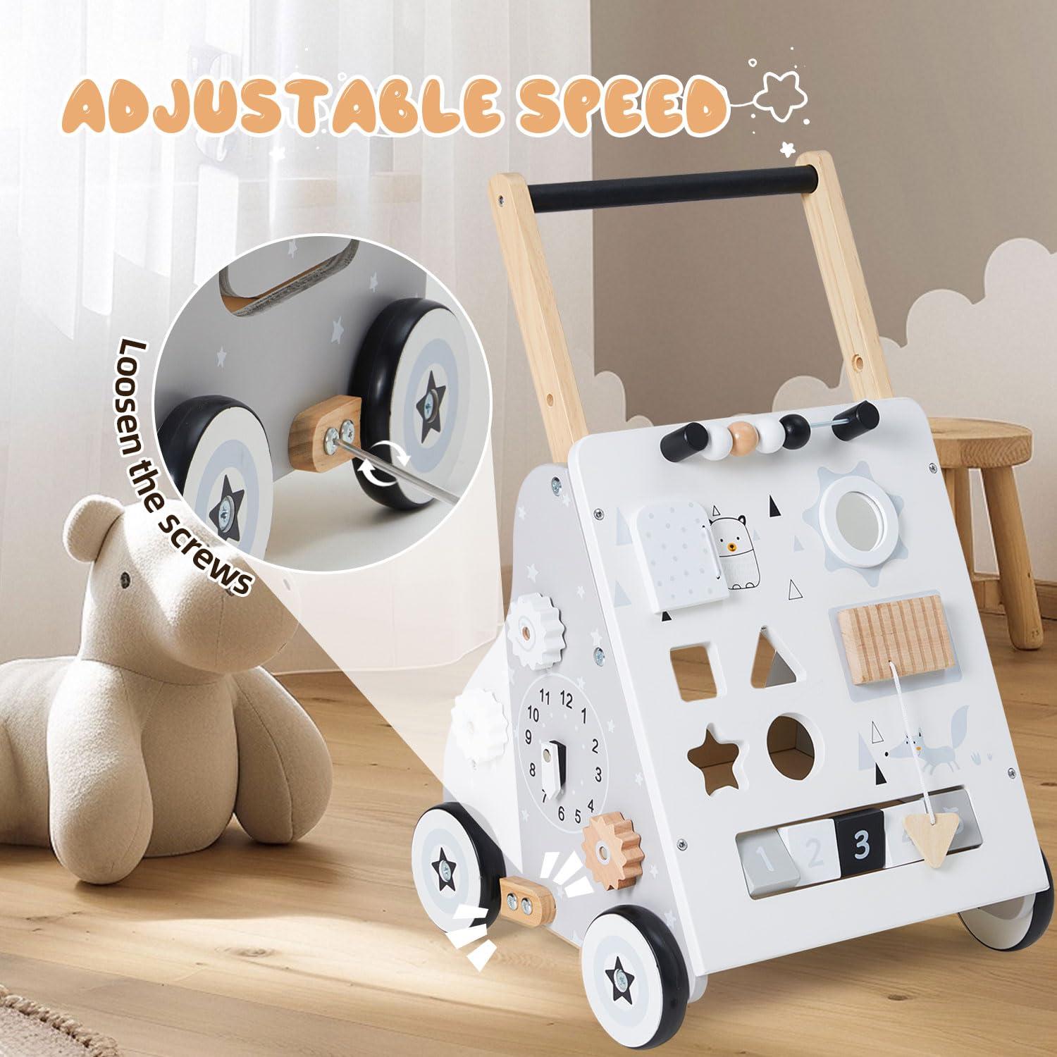 Andador de Madera para Bebés con Ruedas - Juguete Montessori