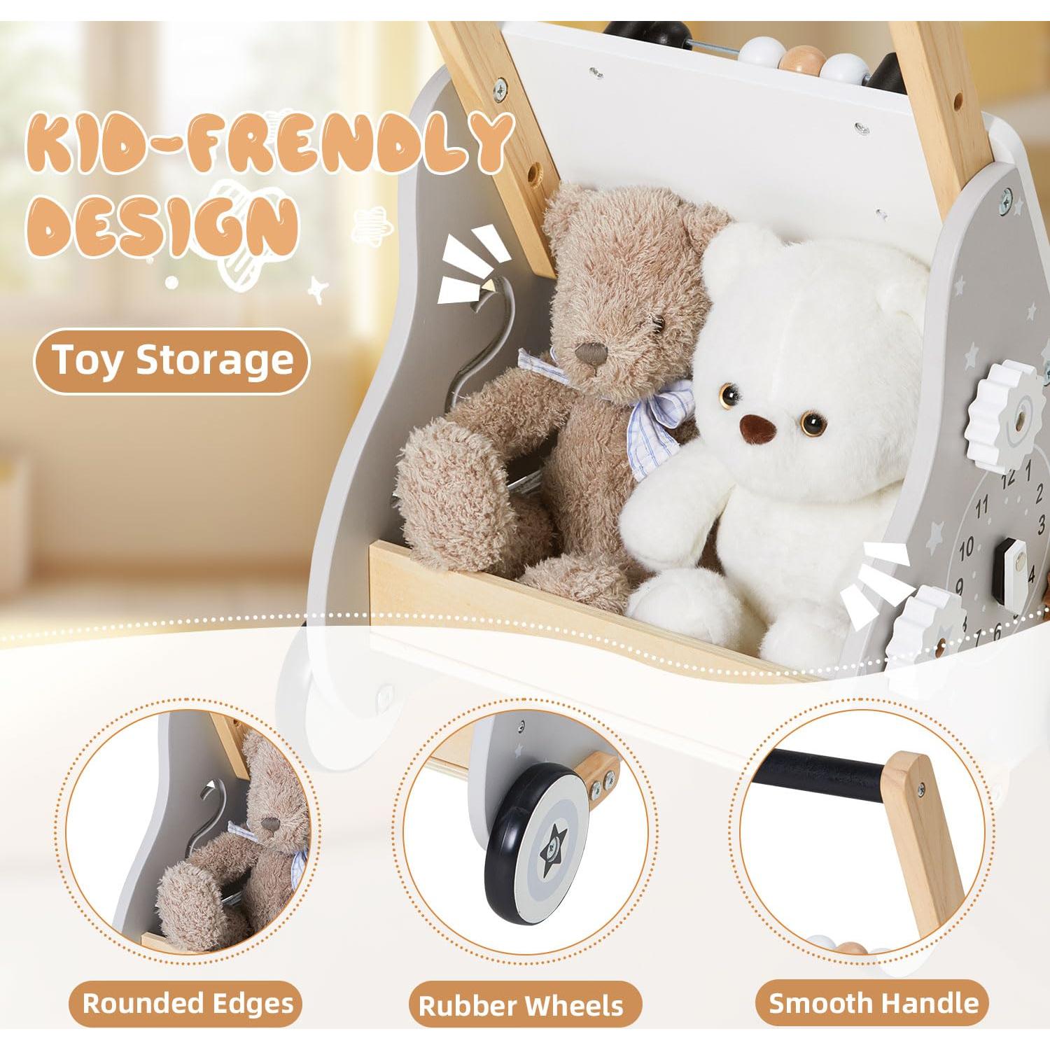 Andador de Madera para Bebés con Ruedas - Juguete Montessori