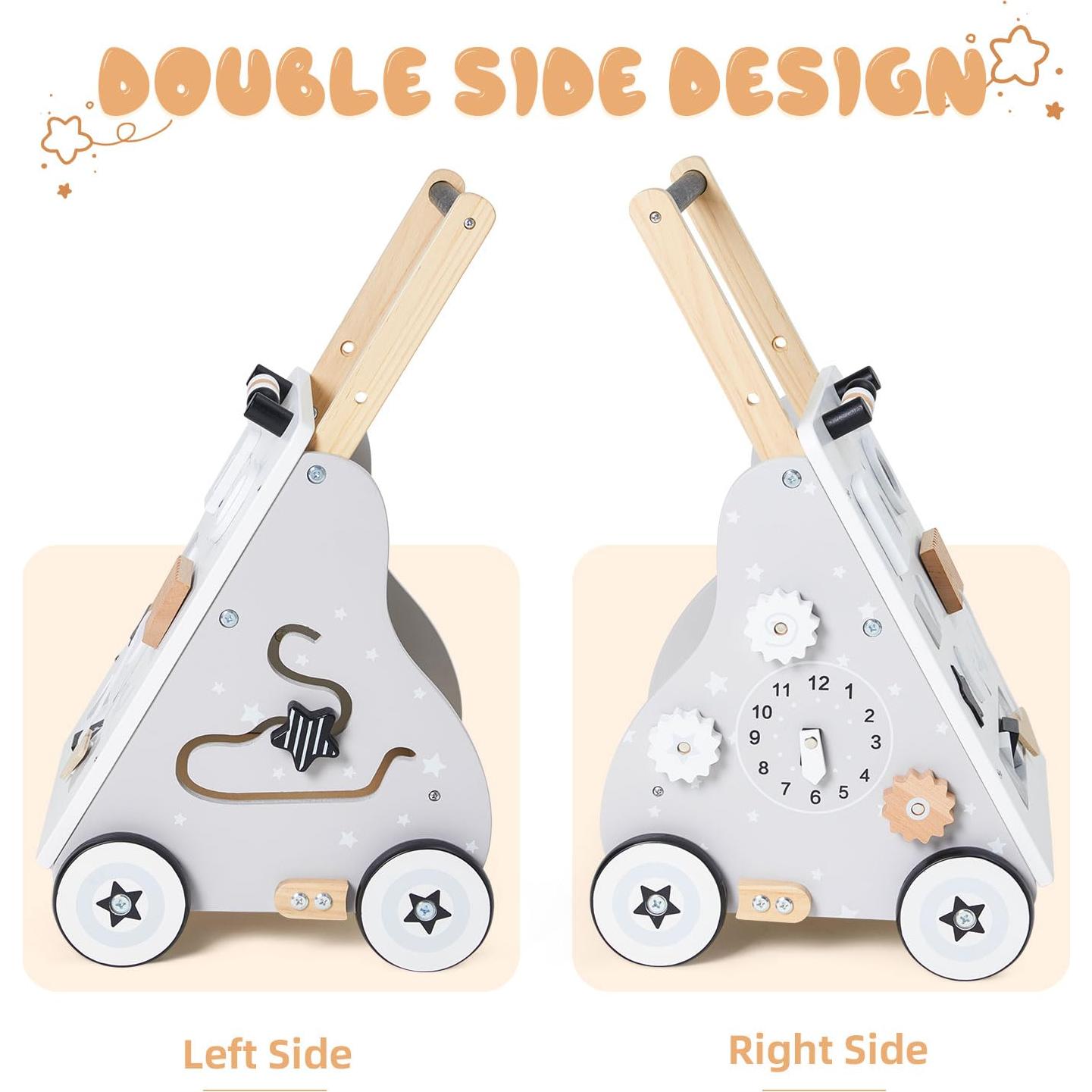 Andador de Madera para Bebés con Ruedas - Juguete Montessori