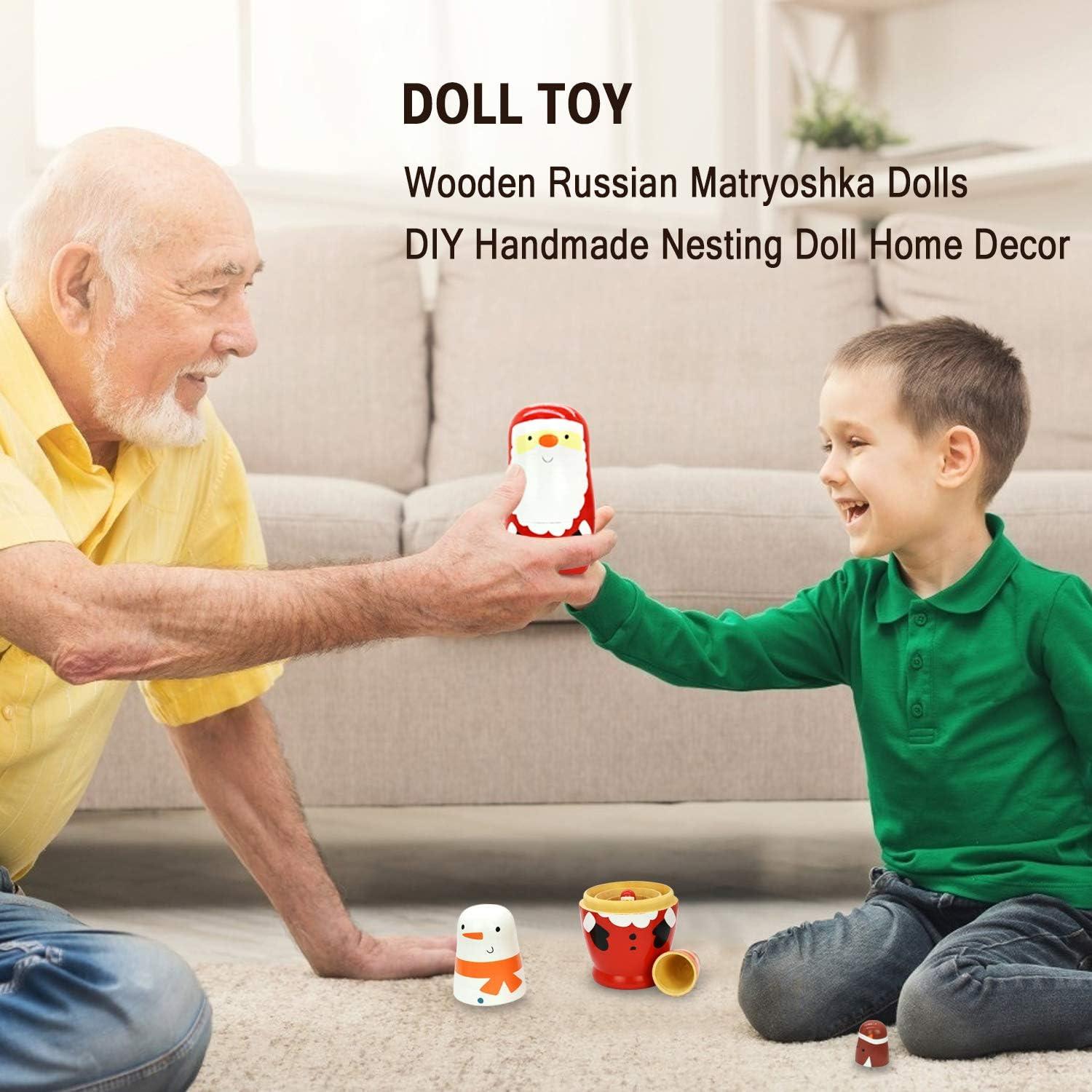 Muñecas Matryoshka Rusas HYCLES 5 Piezas Hechas a Mano 25 cm