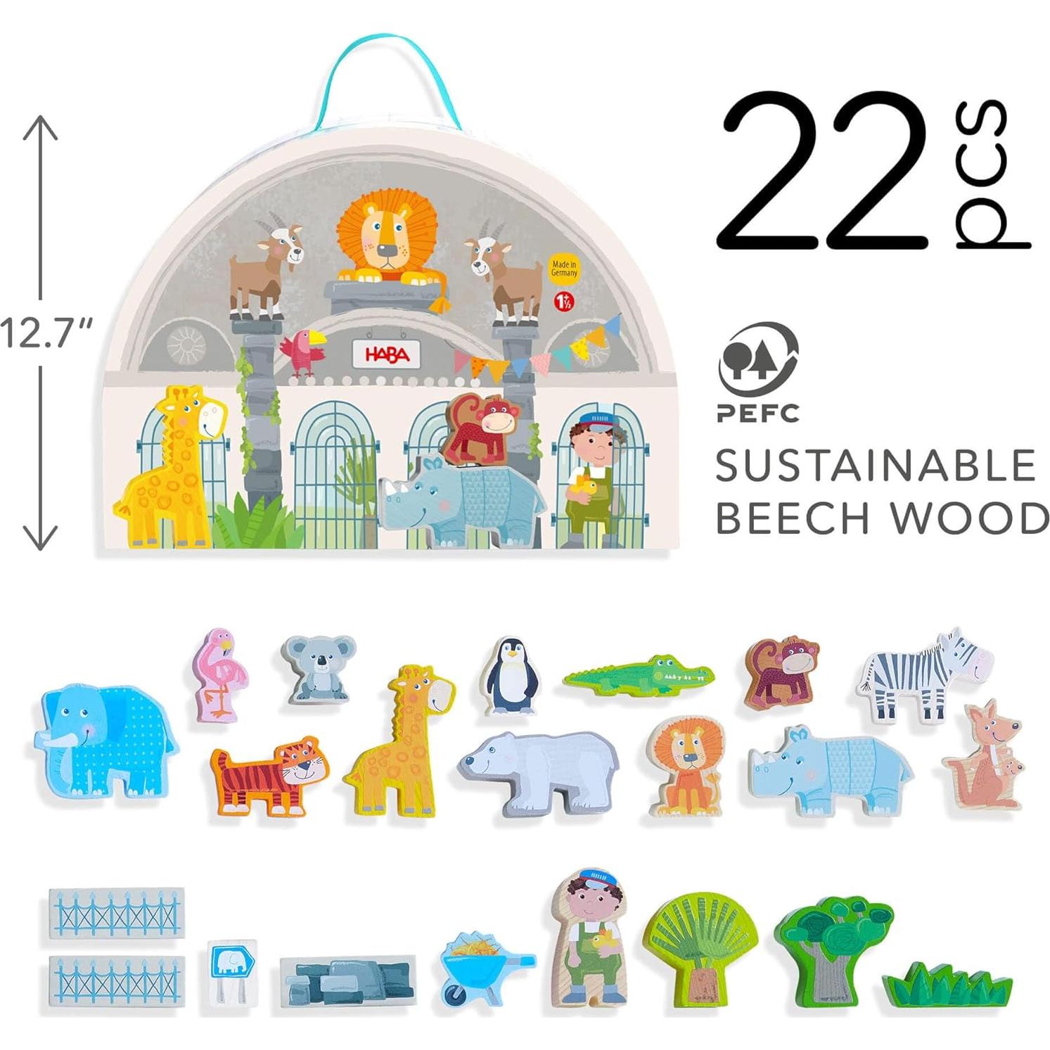 HABA Juego Educativo de Madera - Zoológico Interactivo 22 Piezas