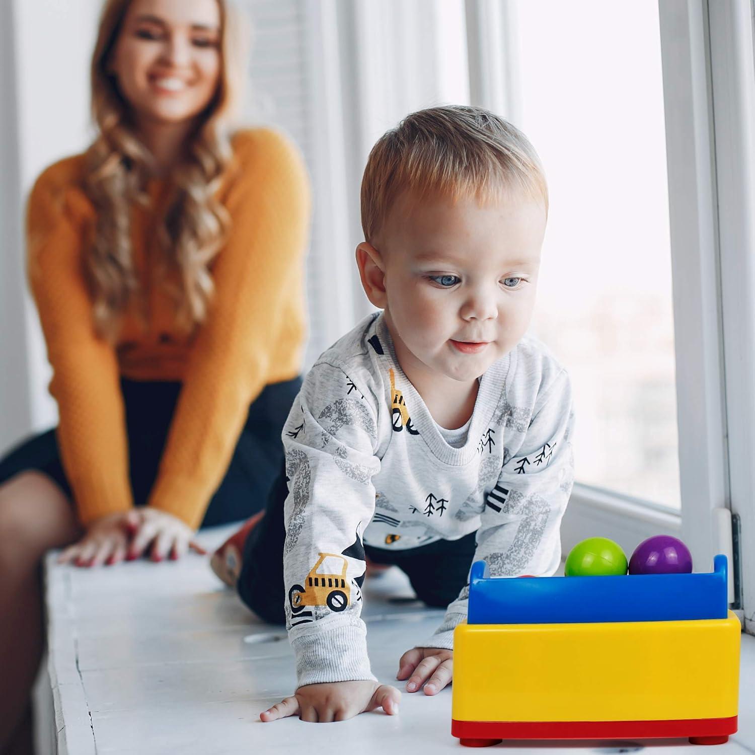 Juego de Popper de Pelotas Bambiya con Martillo Musical - Juguete para Bebés 12 meses a 3 años