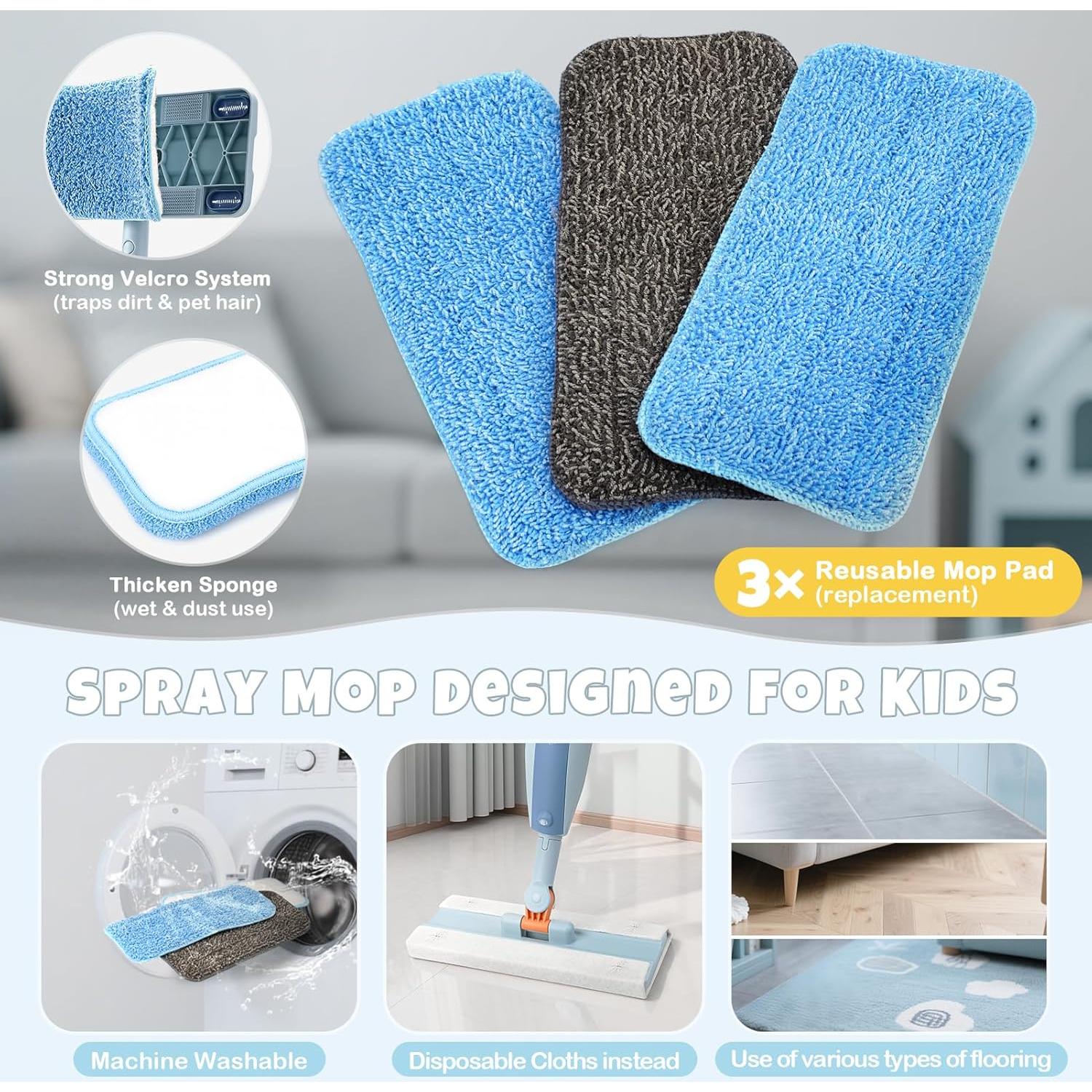 Mopa Rociadora Dreamon Kids Azul - Juego de Limpieza Infantil