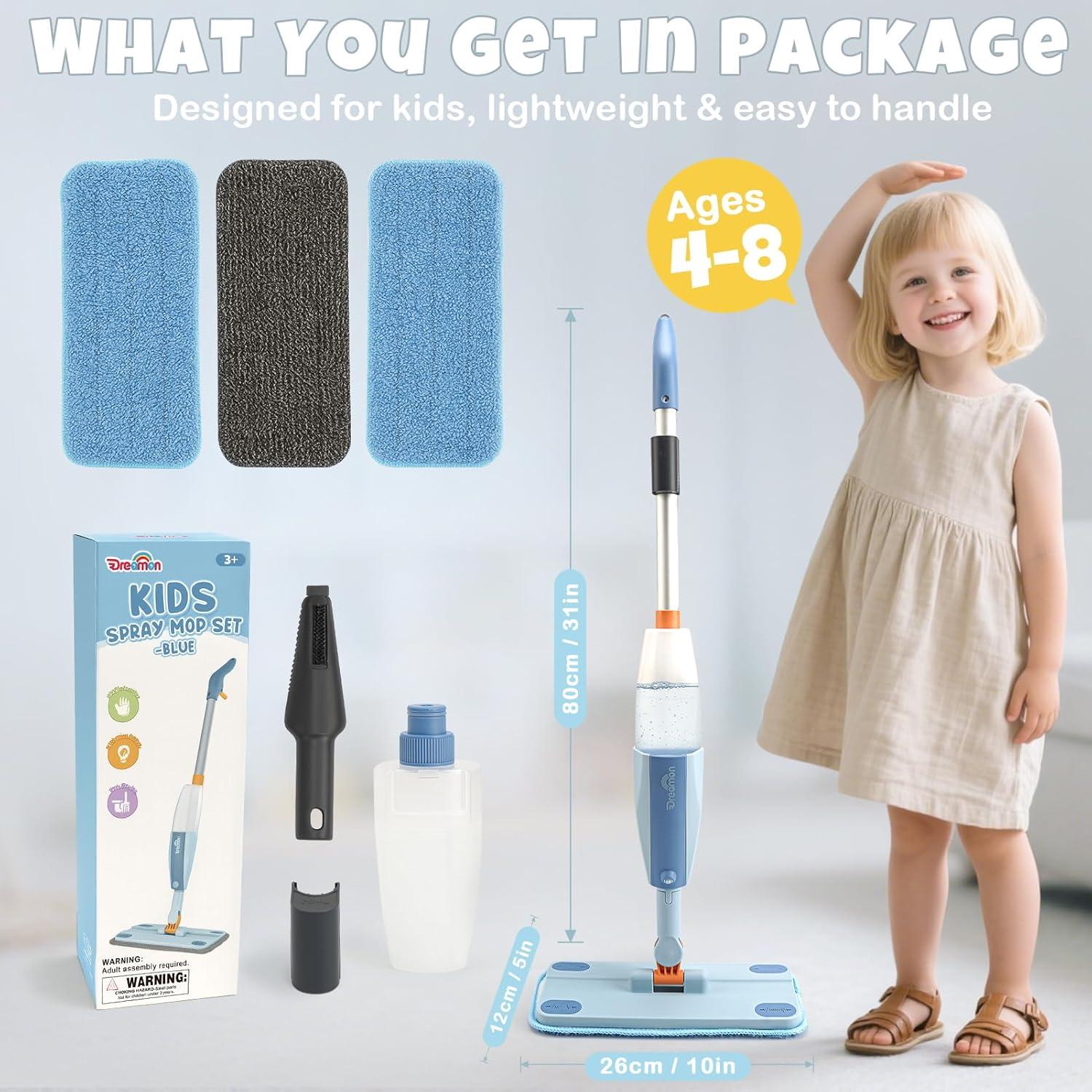 Mopa Rociadora Dreamon Kids Azul - Juego de Limpieza Infantil