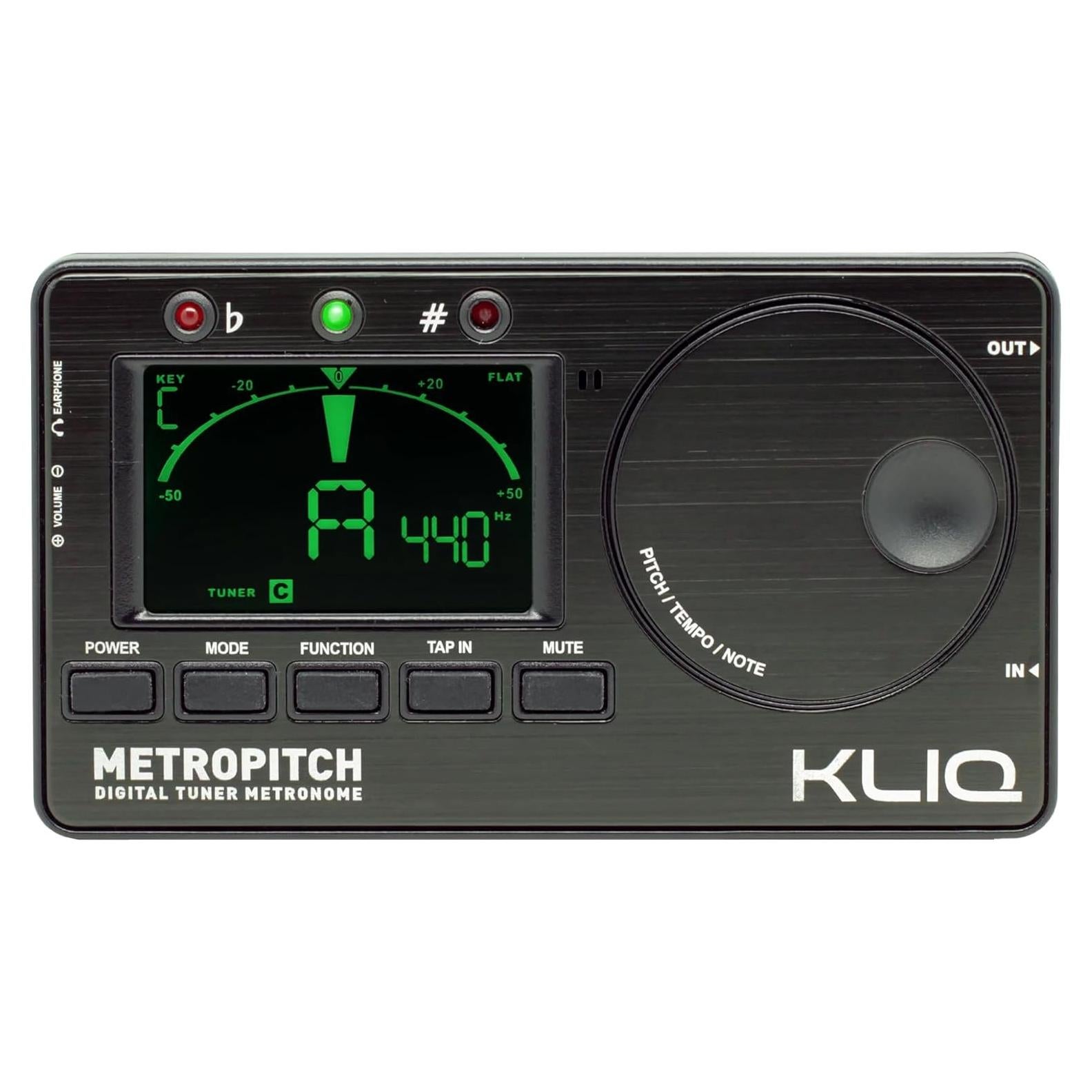 KLIQ MetroPitch Afinador y Metrónomo Digital 3-en-1 Negro