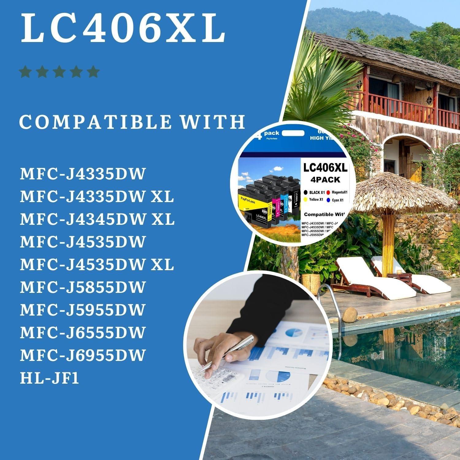 Cartuchos de tinta LC406XL Brother MFC-J4335DW 4 unidades