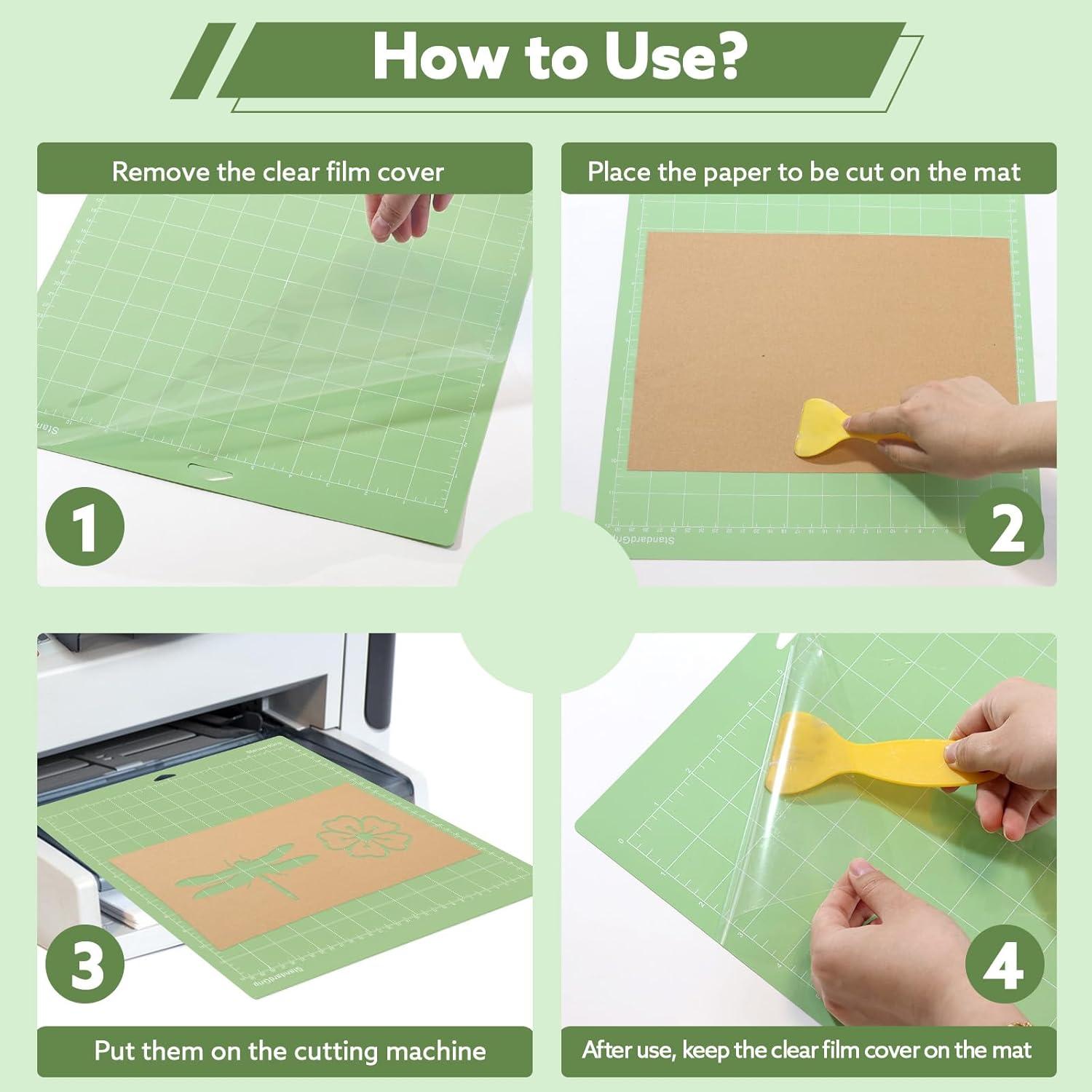 Paquete de 24 alfombrillas de corte Cowdro 30x30 cm para Cricut