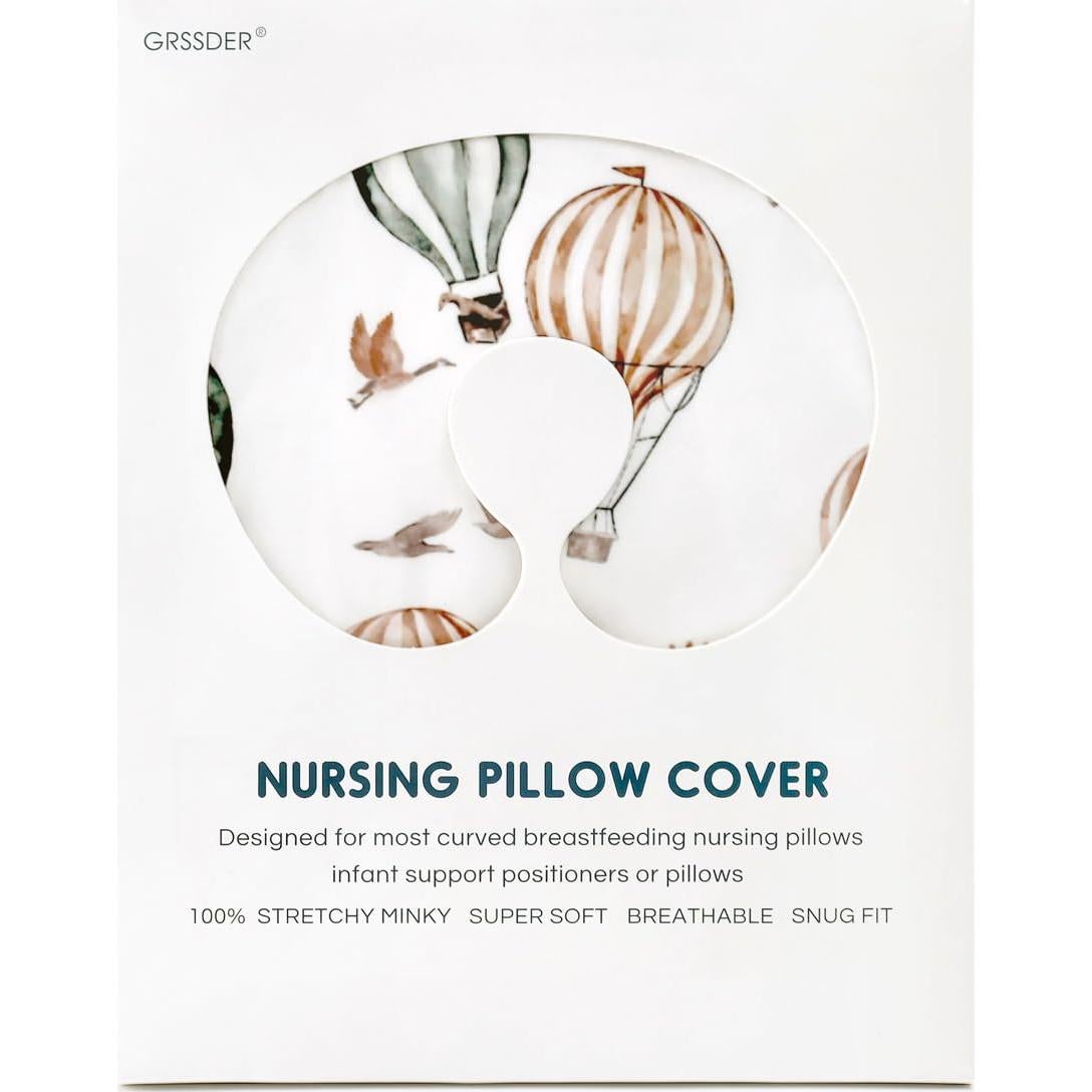 Funda de Almohada de Lactancia GRSSDER Minky Globo 63.5x58.4 cm