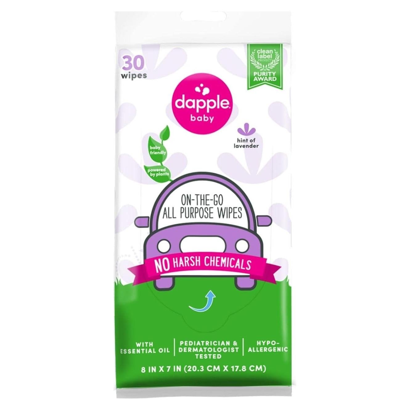 Toallitas Multiusos Dapple Hipoalergénicas Lavanda 30 Unidades