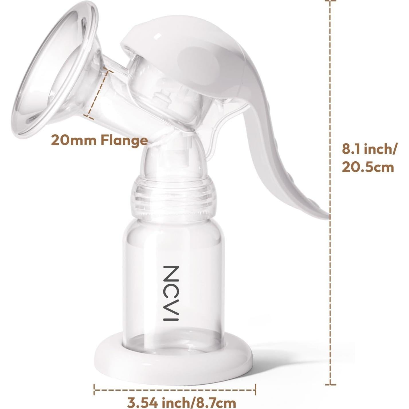 Bomba de Pecho Manual NCVI 20mm Silicona Suave 4oz Libre BPA