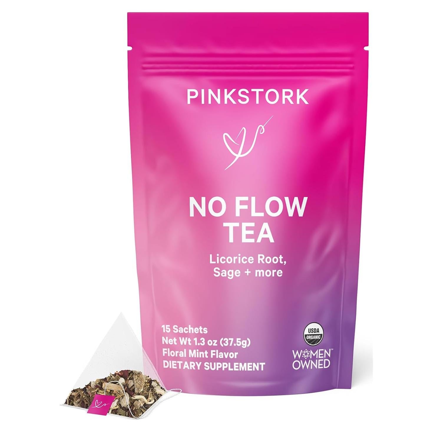 Té de Destete No Flow Pink Stork - Salvia, Perejil y Menta - 15 Bolsitas