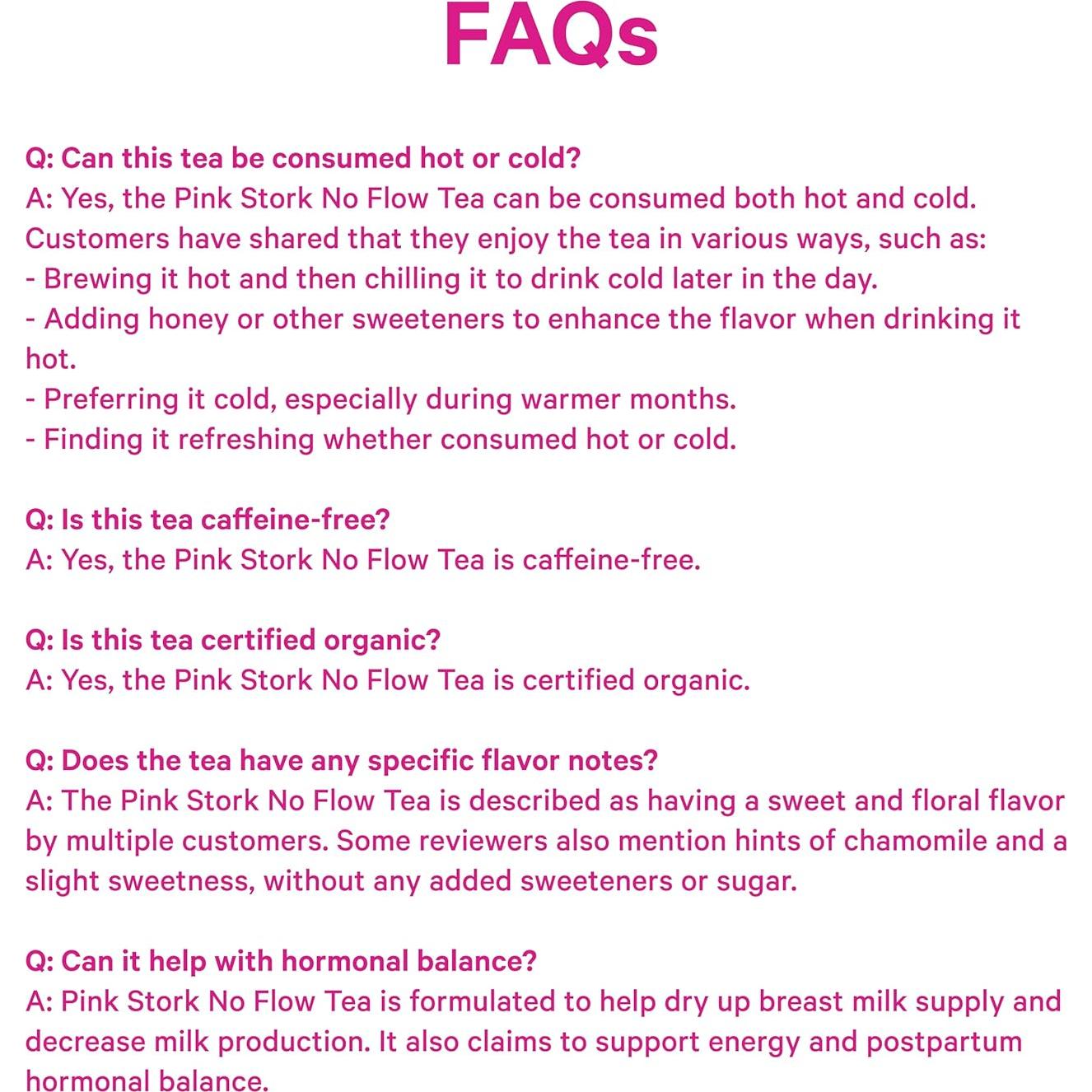 Té de Destete No Flow Pink Stork - Salvia, Perejil y Menta - 15 Bolsitas