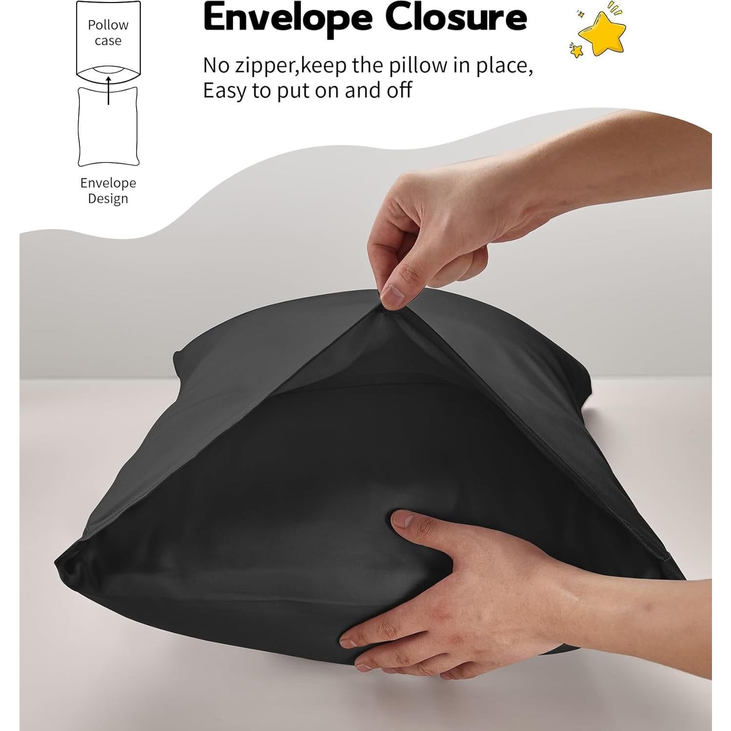 Funda de Almohada Deep Dream 100% Algodón 13x18 cm 2 Pzs Negro