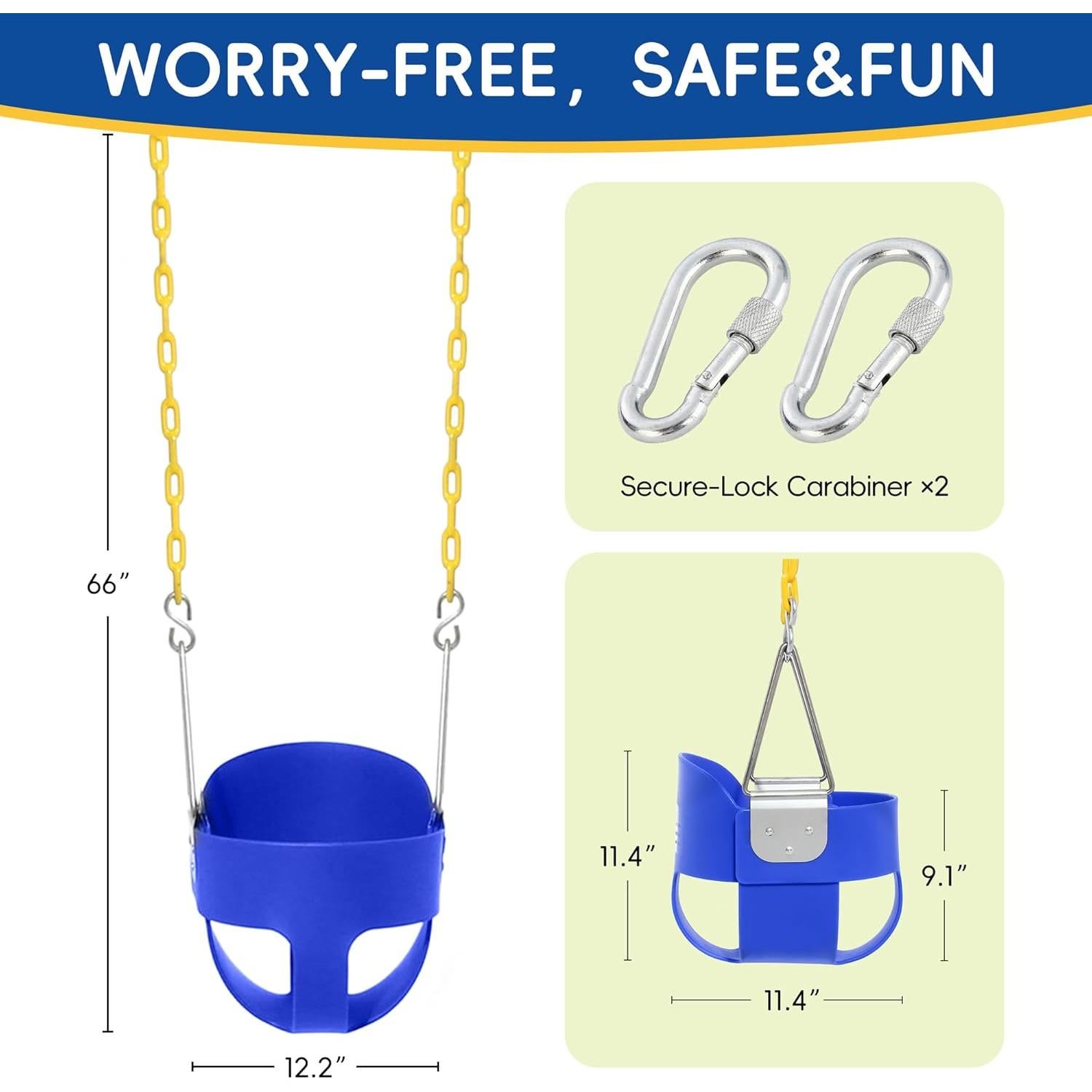 Columpio para Niños Toma Me Lejos - Asiento Cubo Alto Azul