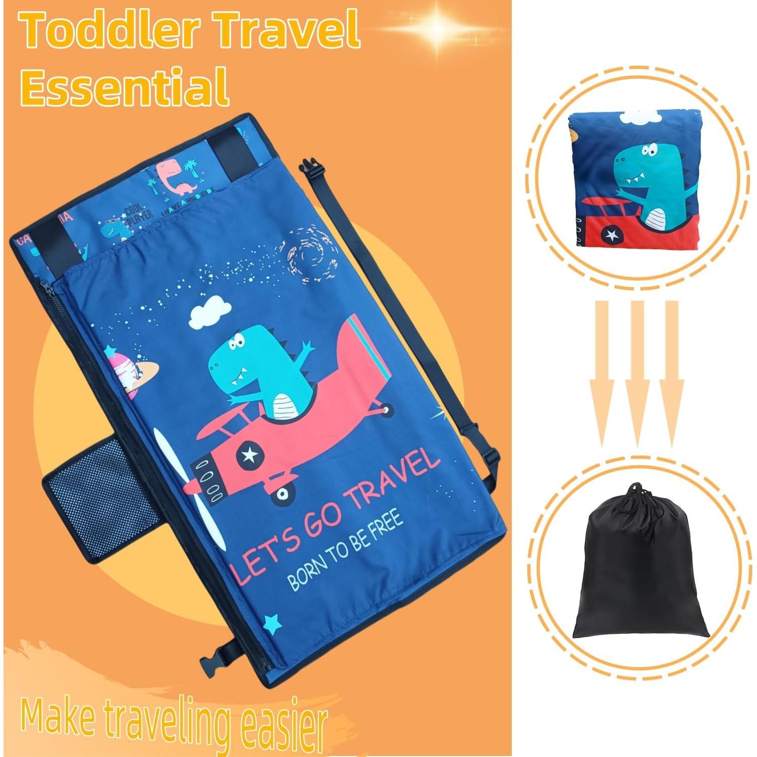 Cama de avión portátil para niños - Extensor de asiento azul