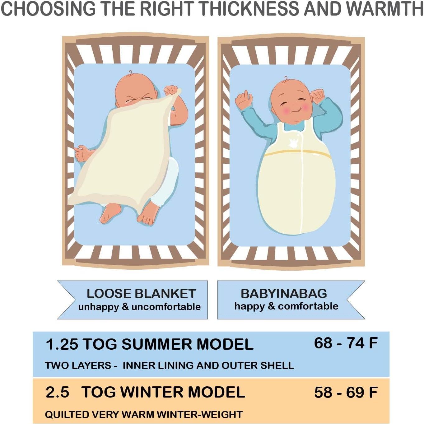 Saco de Dormir para Bebés Baby in a Bag Grande 1.25 Tog Rosa