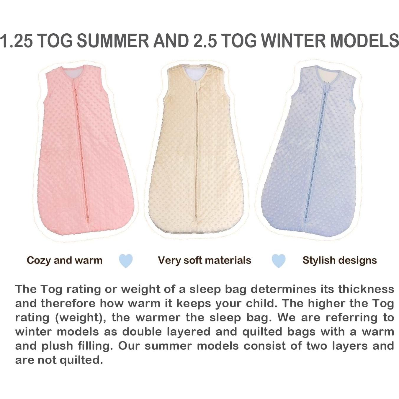 Saco de Dormir para Bebés Baby in a Bag Grande 1.25 Tog Rosa