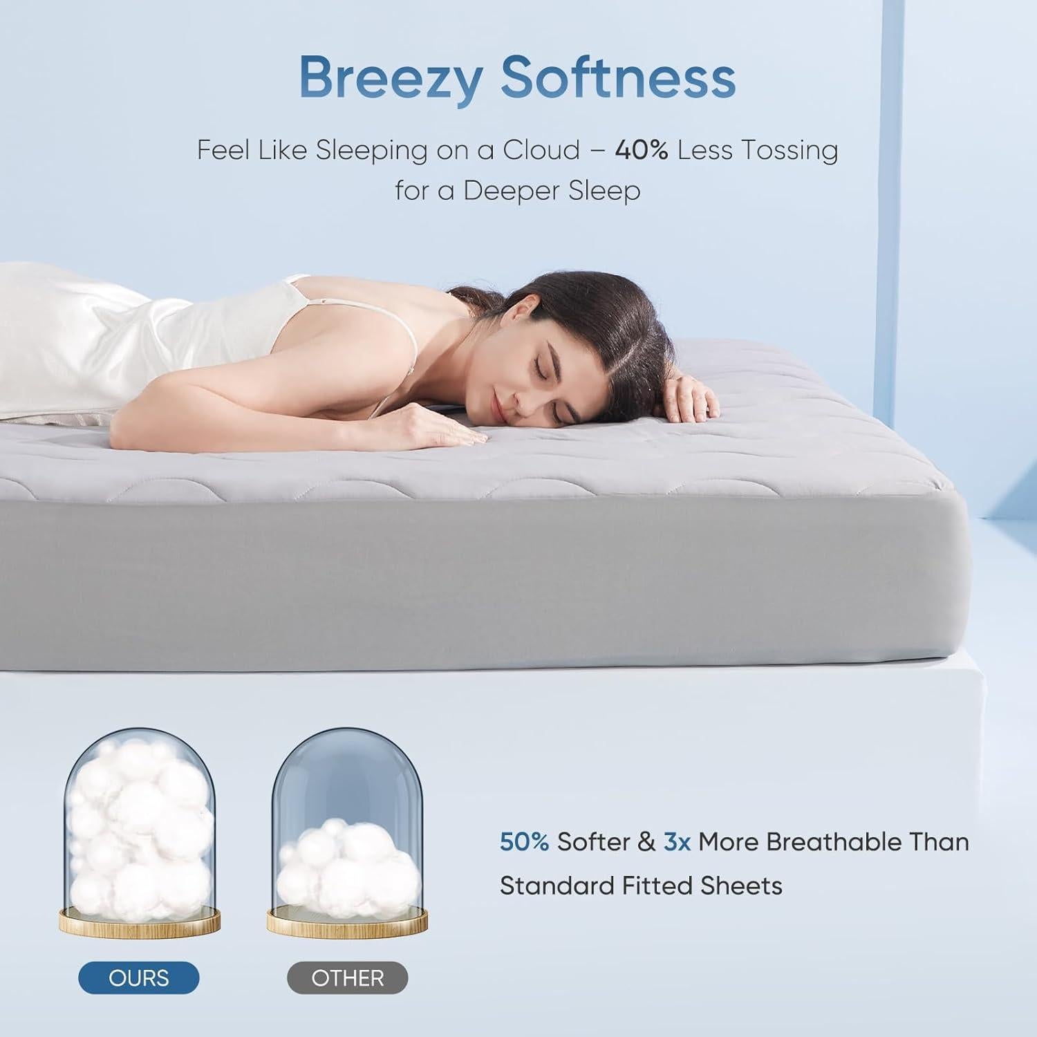 Almohadilla de Colchón Refrigerante Elegear Queen 3D Impermeable