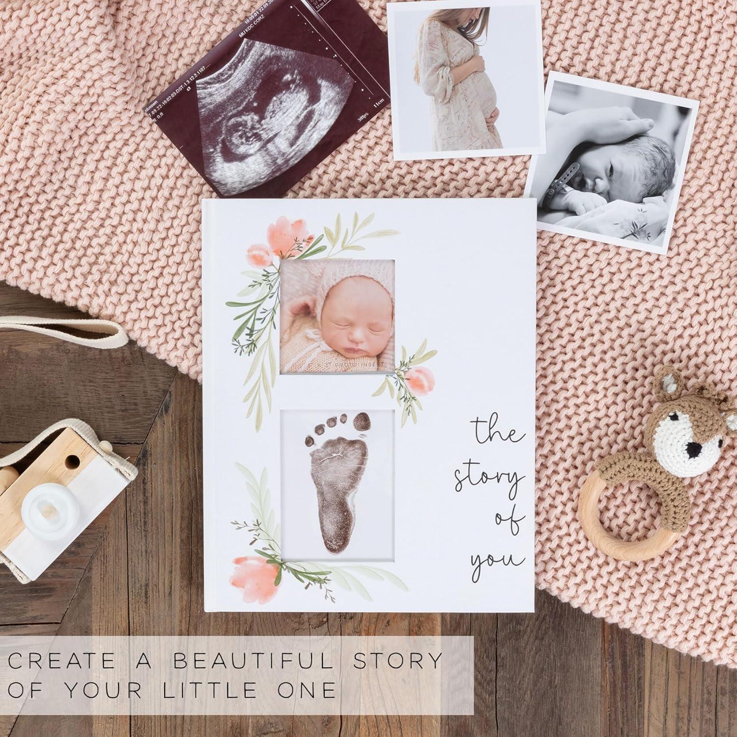 Libro de Recuerdos para Bebés Rosa - dos pequeños dinosaurios