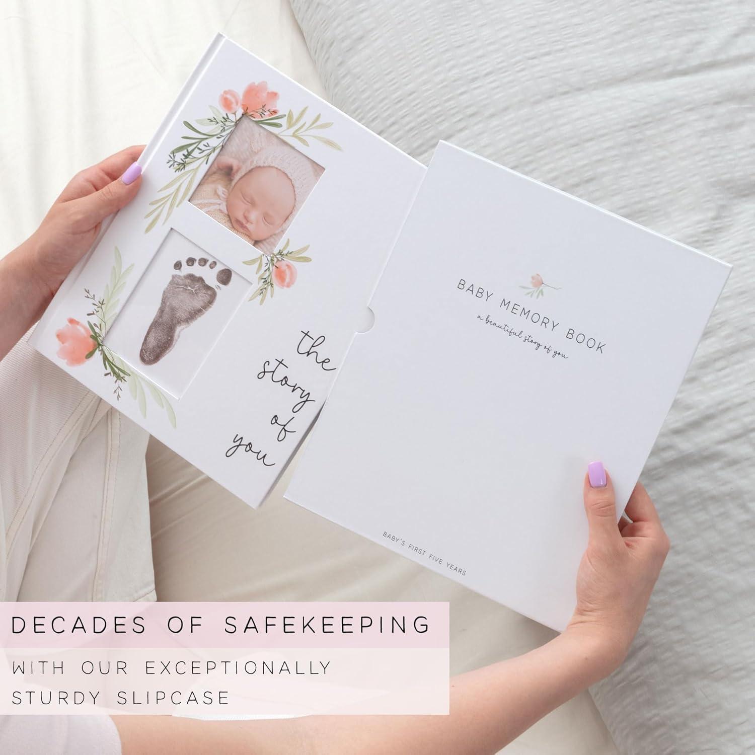 Libro de Recuerdos para Bebés Rosa - dos pequeños dinosaurios