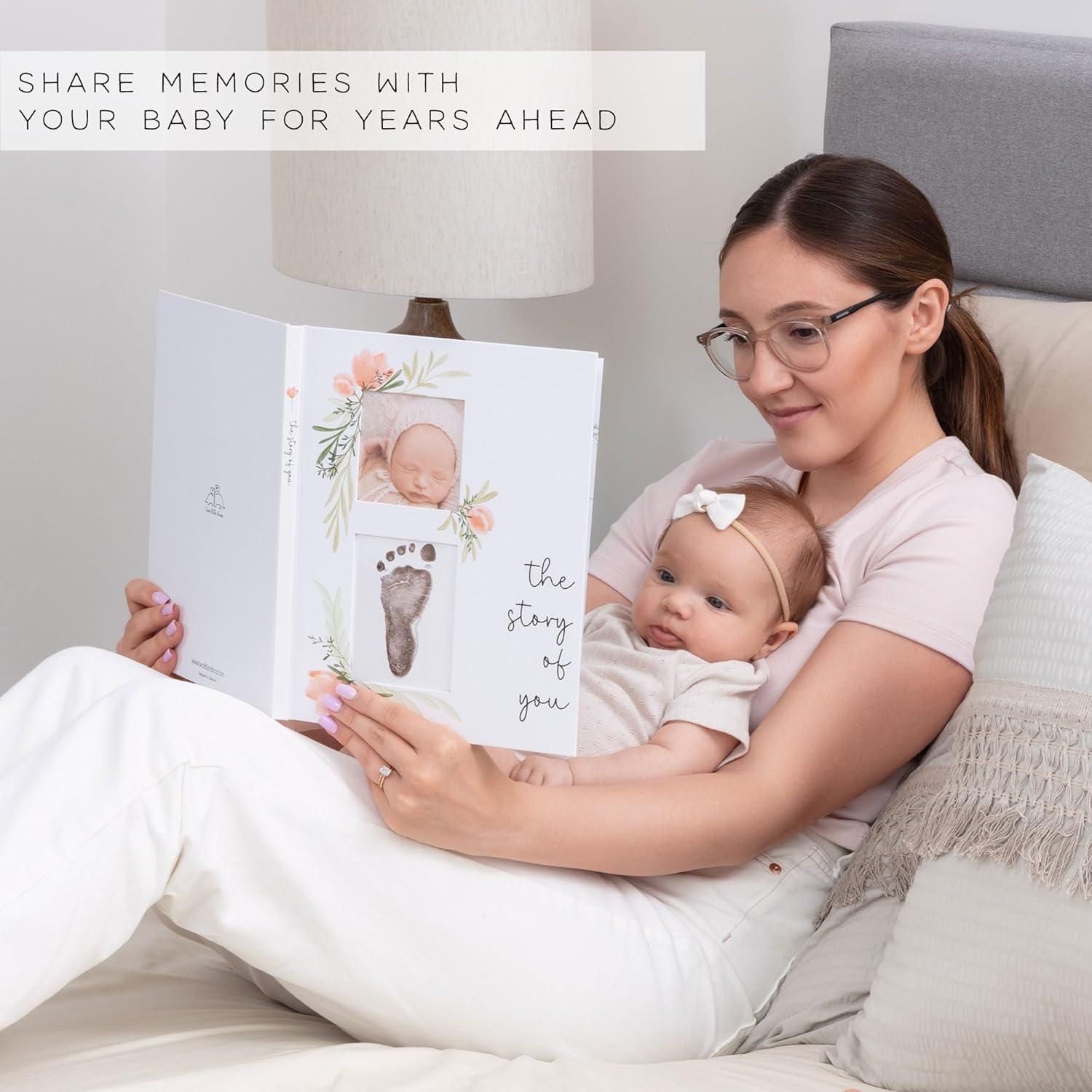 Libro de Recuerdos para Bebés Rosa - dos pequeños dinosaurios