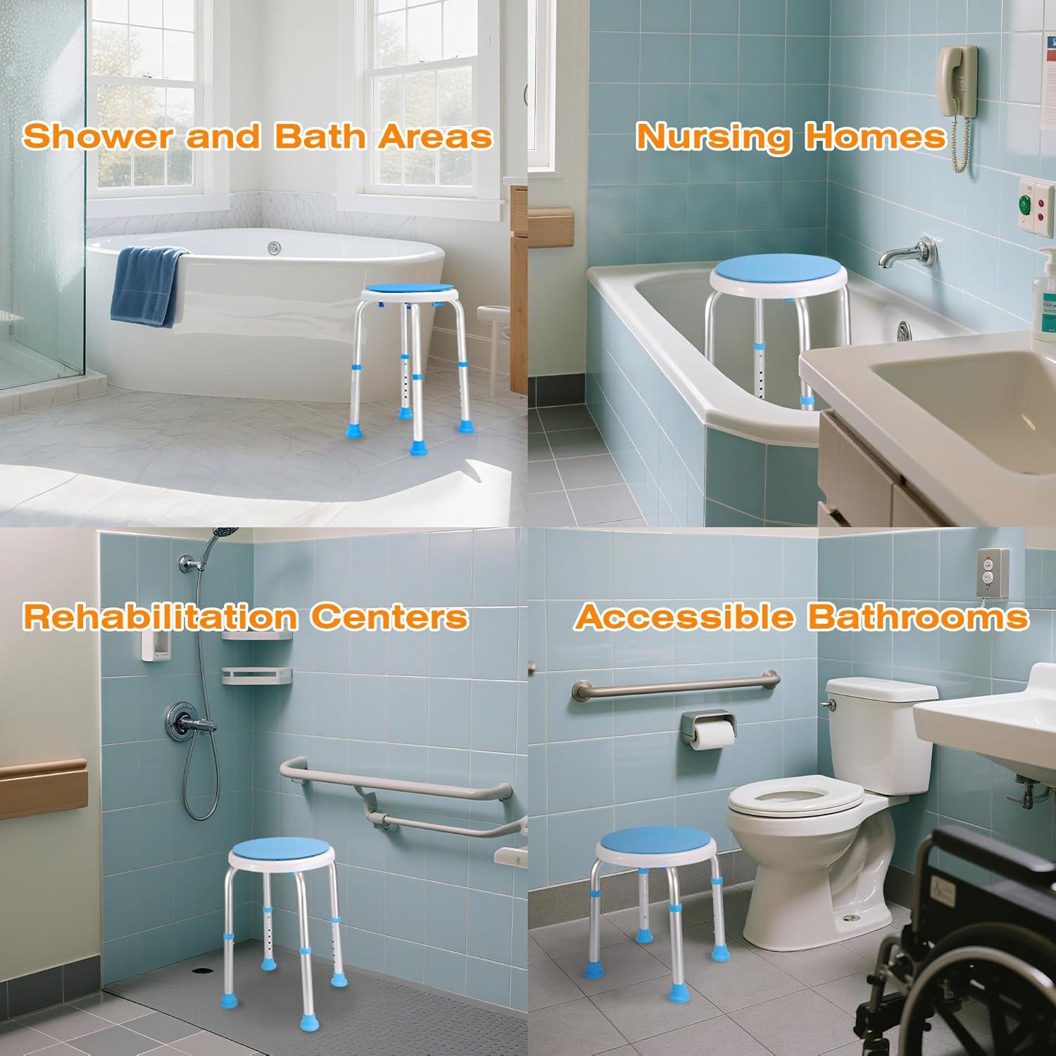 Asiento de Ducha Giratorio 360° Ajustable 39.1-52.1 cm - 158.8 kg