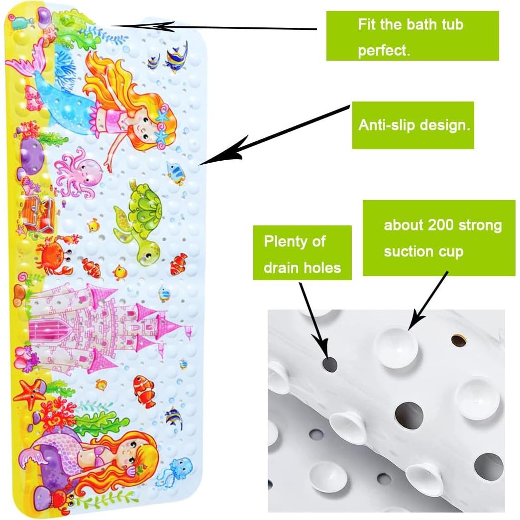 Alfombra de Baño Antideslizante Yuxiaoshi Sirena 100x40 cm