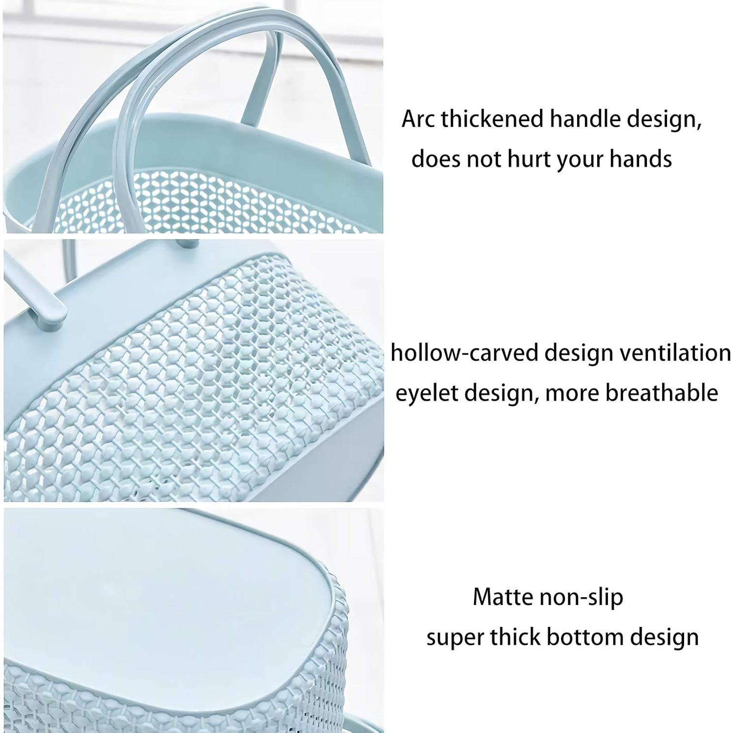 Cesta de Ducha Portátil rejomiik Azul 28.3x19x18 cm