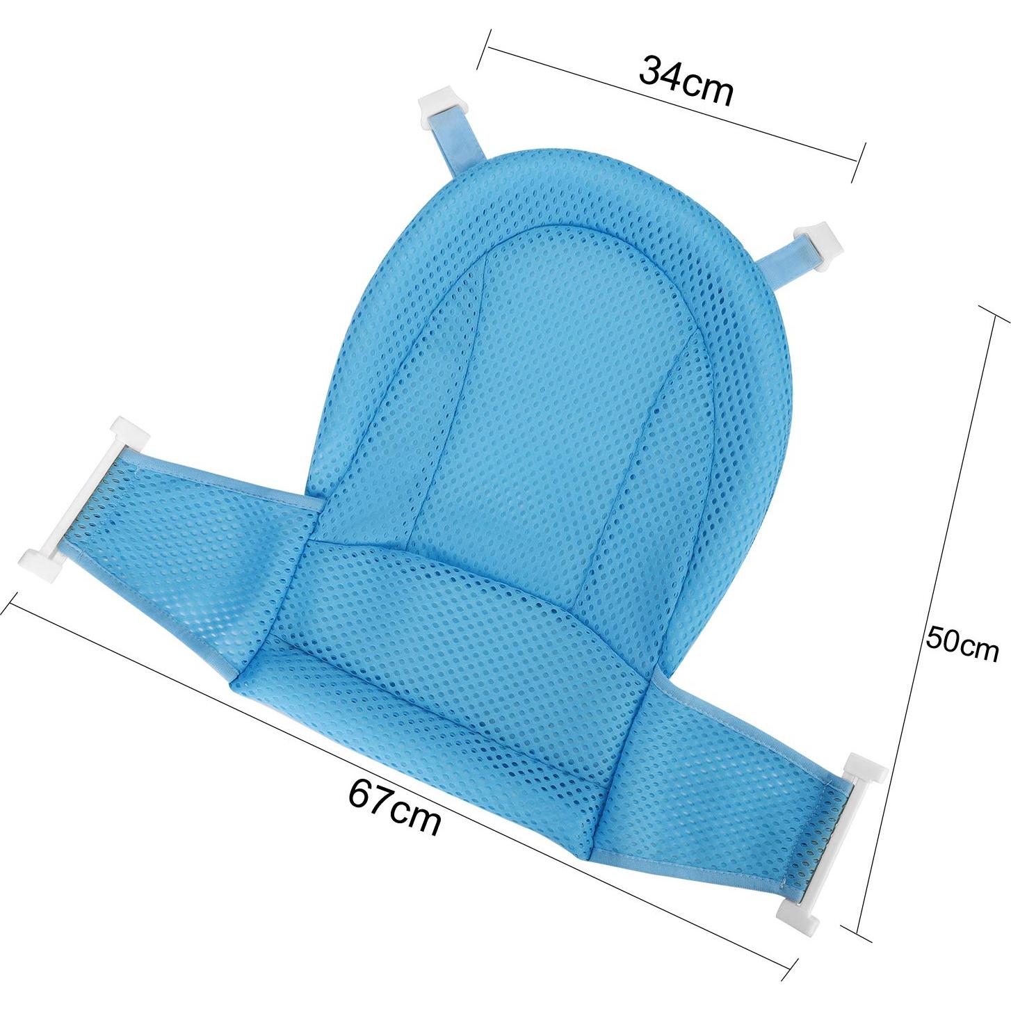 Cojín de Baño para Bebés Ajustable Algodón Azul 63x48 cm