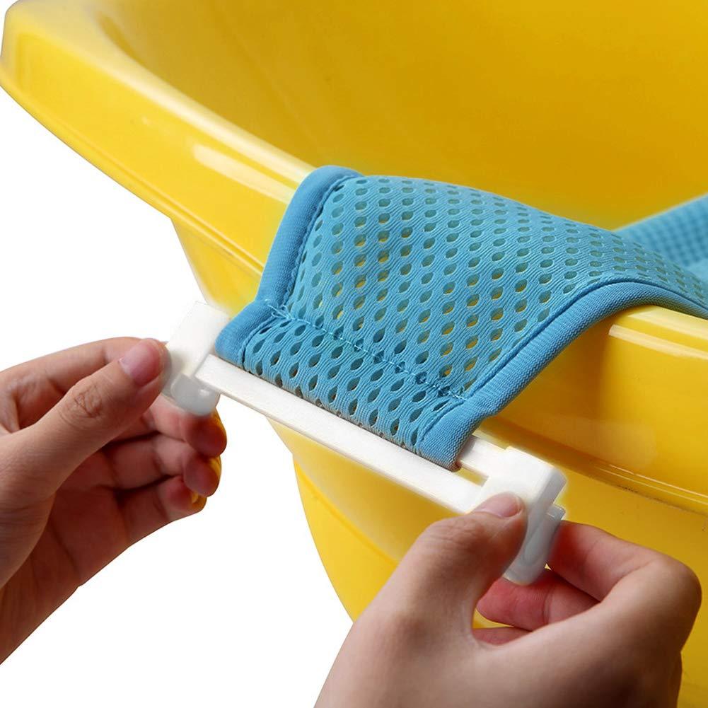 Cojín de Baño para Bebés Ajustable Algodón Azul 63x48 cm