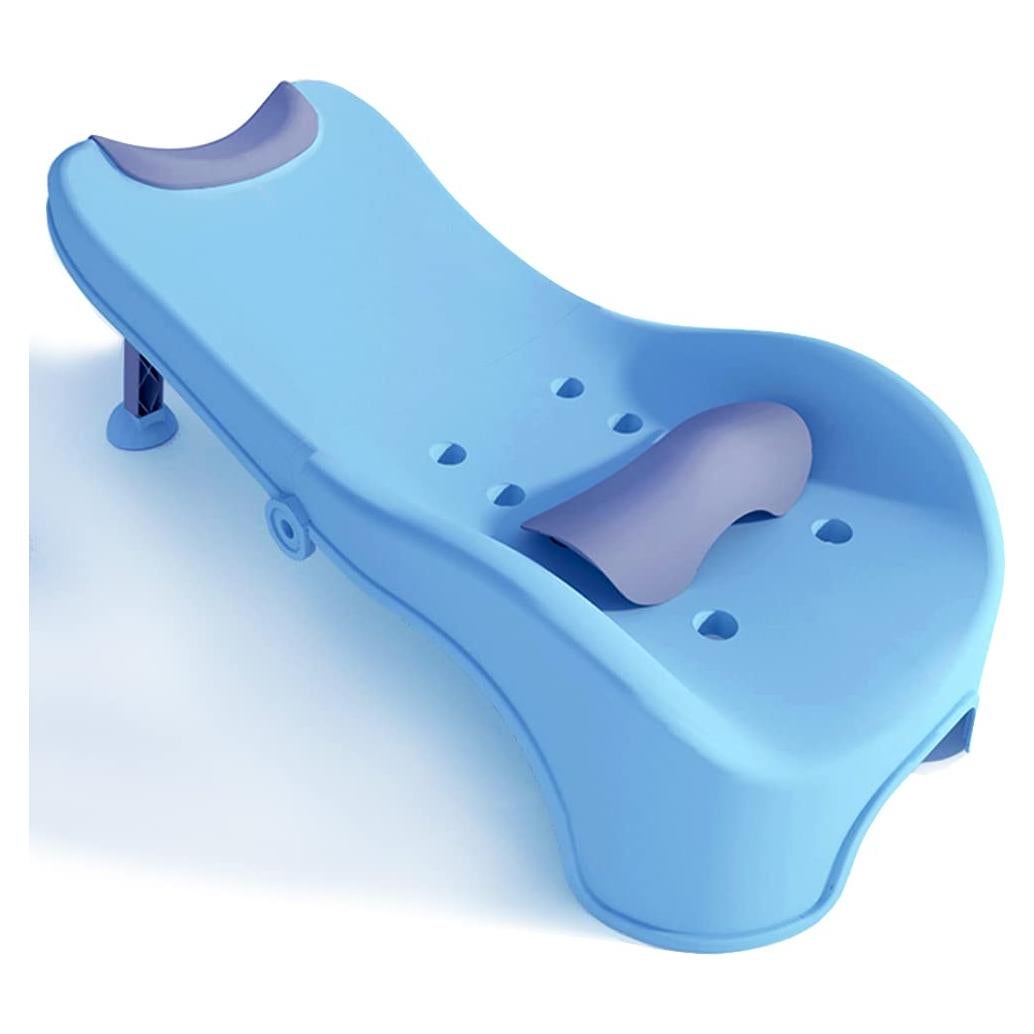 Silla de Champú Ajustable para Niños Azul y Blanco - Plegable