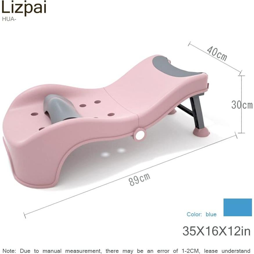 Silla de Champú Ajustable para Niños Azul y Blanco - Plegable