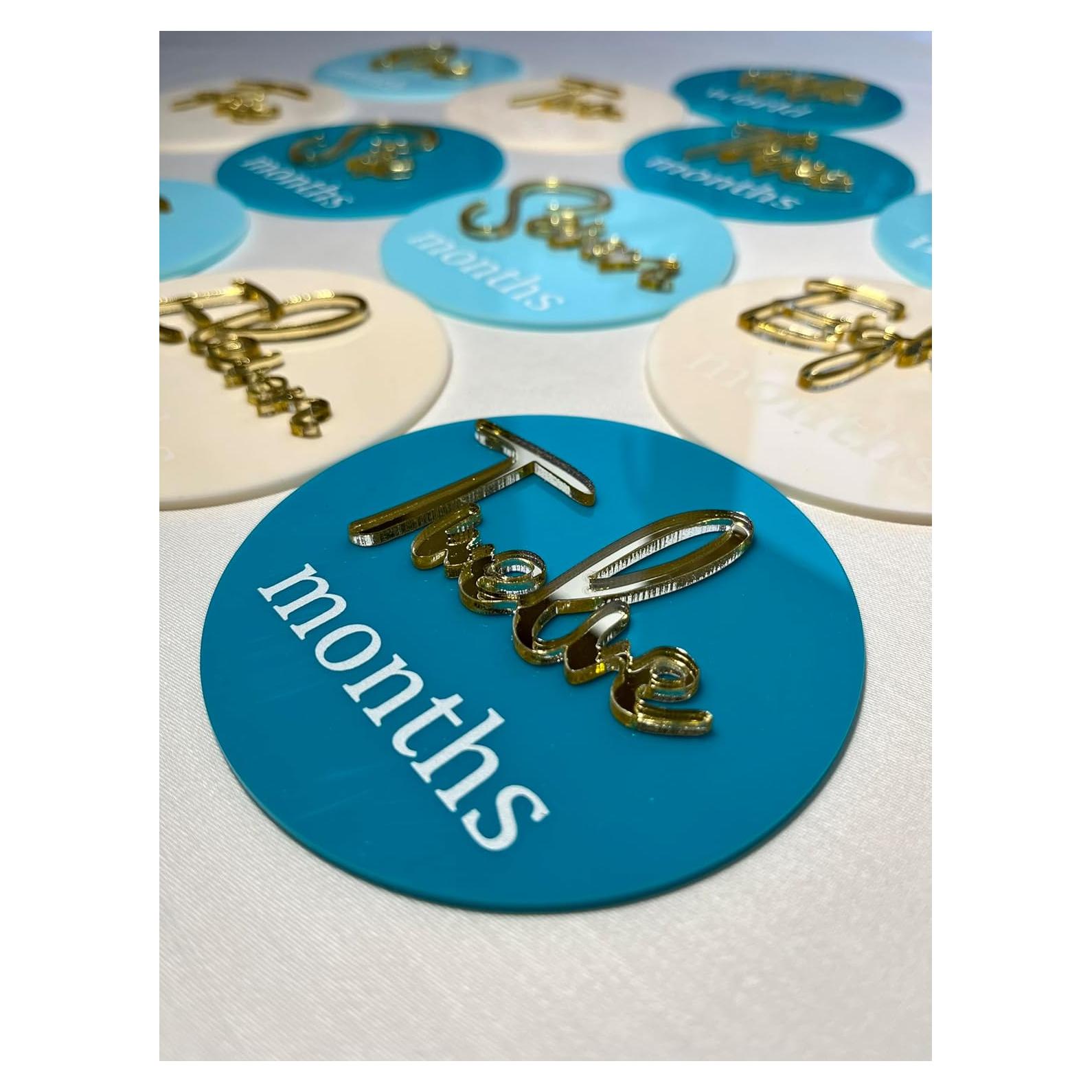 Tarjetas de Hitos Mensuales Acrílico 3D DANYOKA - Juego Niño