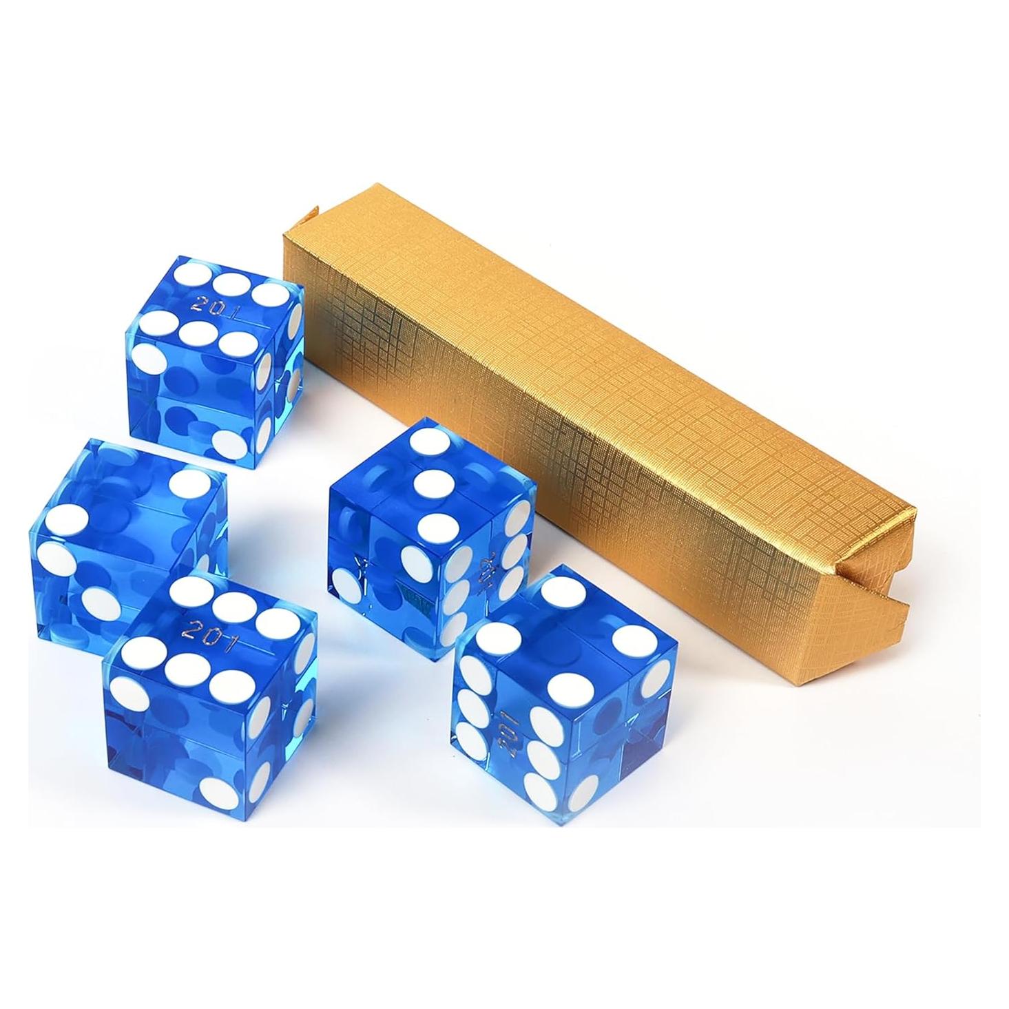 Juego de Dados de Casino GSE 19mm Set de 5 Azul