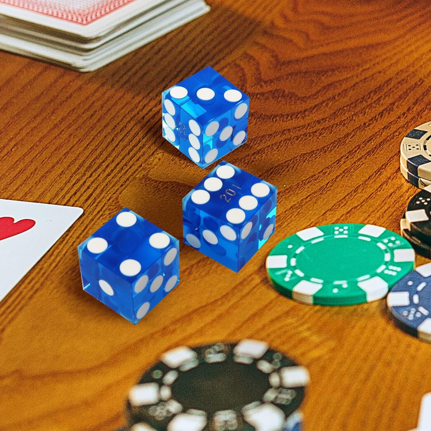 Juego de Dados de Casino GSE 19mm Set de 5 Azul