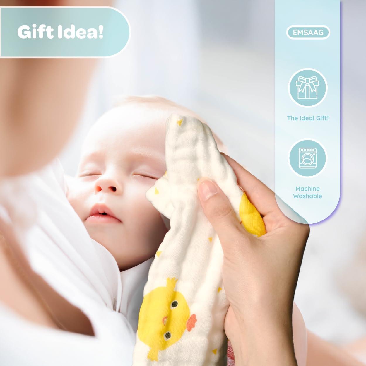 Paños de Muselina para Bebés EMSAAG - 7 Unidades 25.4x25.4 cm