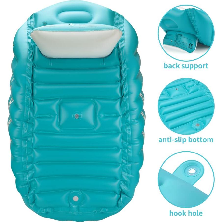 Tina Inflable KAKA para Bebés 0-5 Años Azul Antideslizante