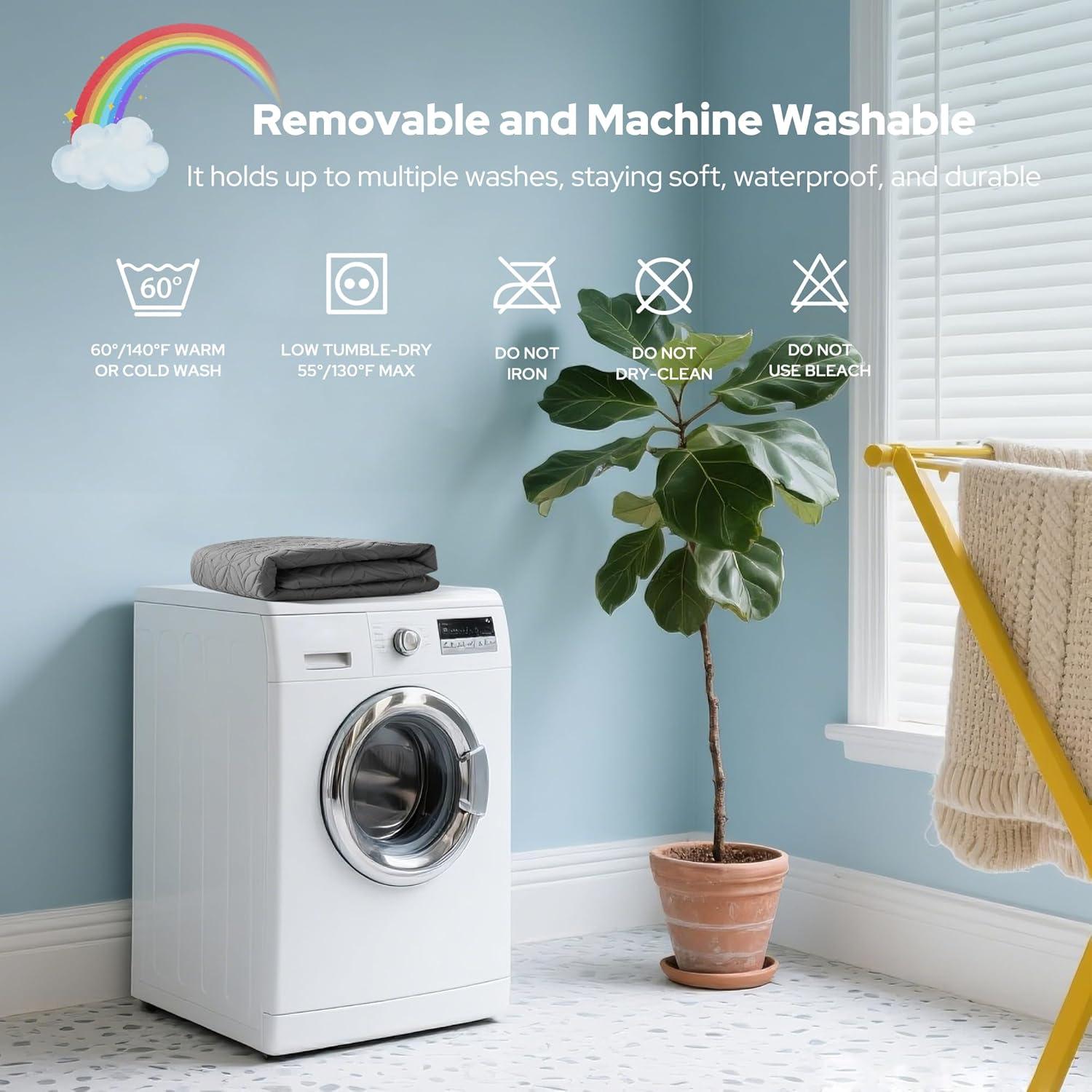 Protector de Colchón Impermeable BEDLORE para Cuna 132x71cm Gris