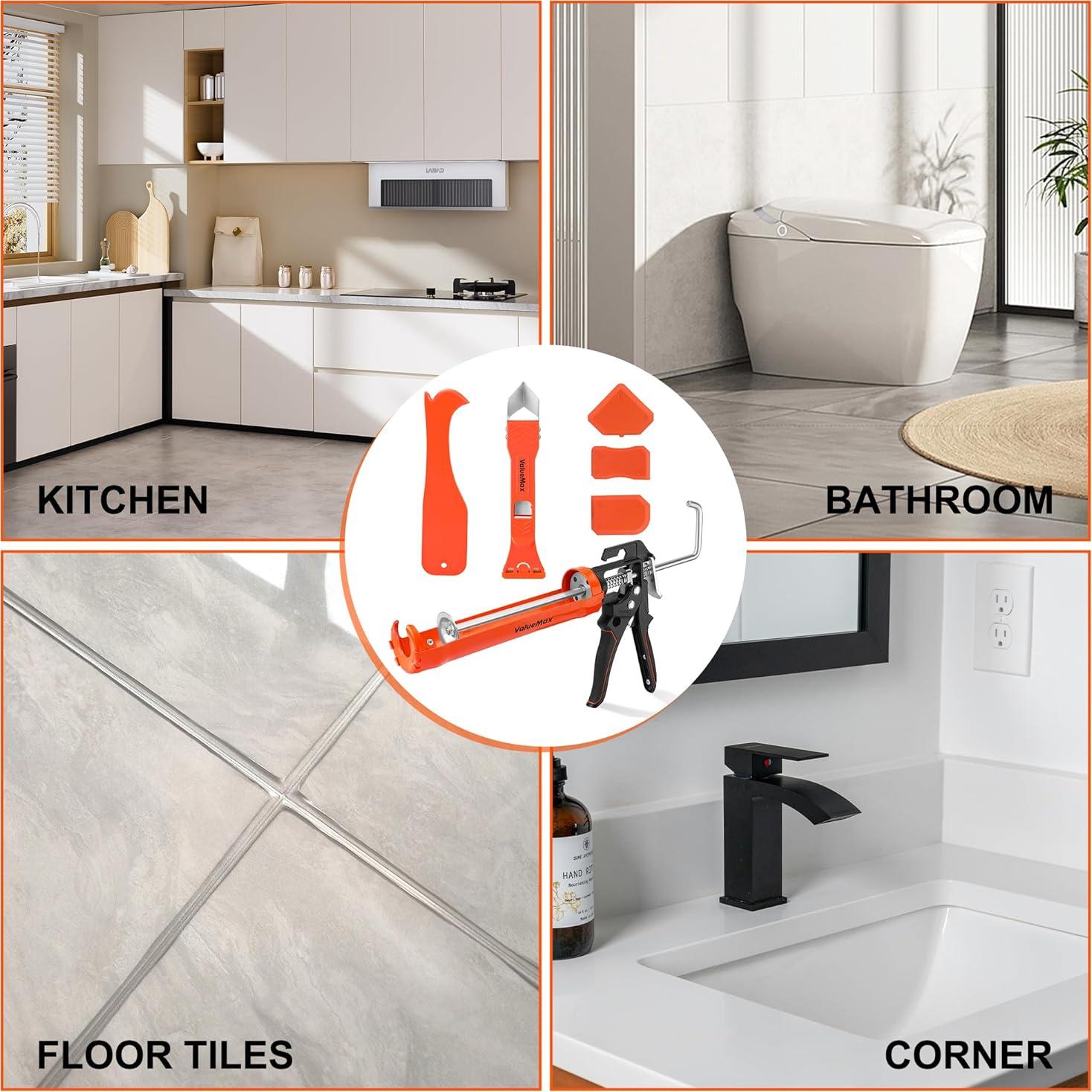 Kit de calafateo ValueMax 10 oz con raspador 3 en 1