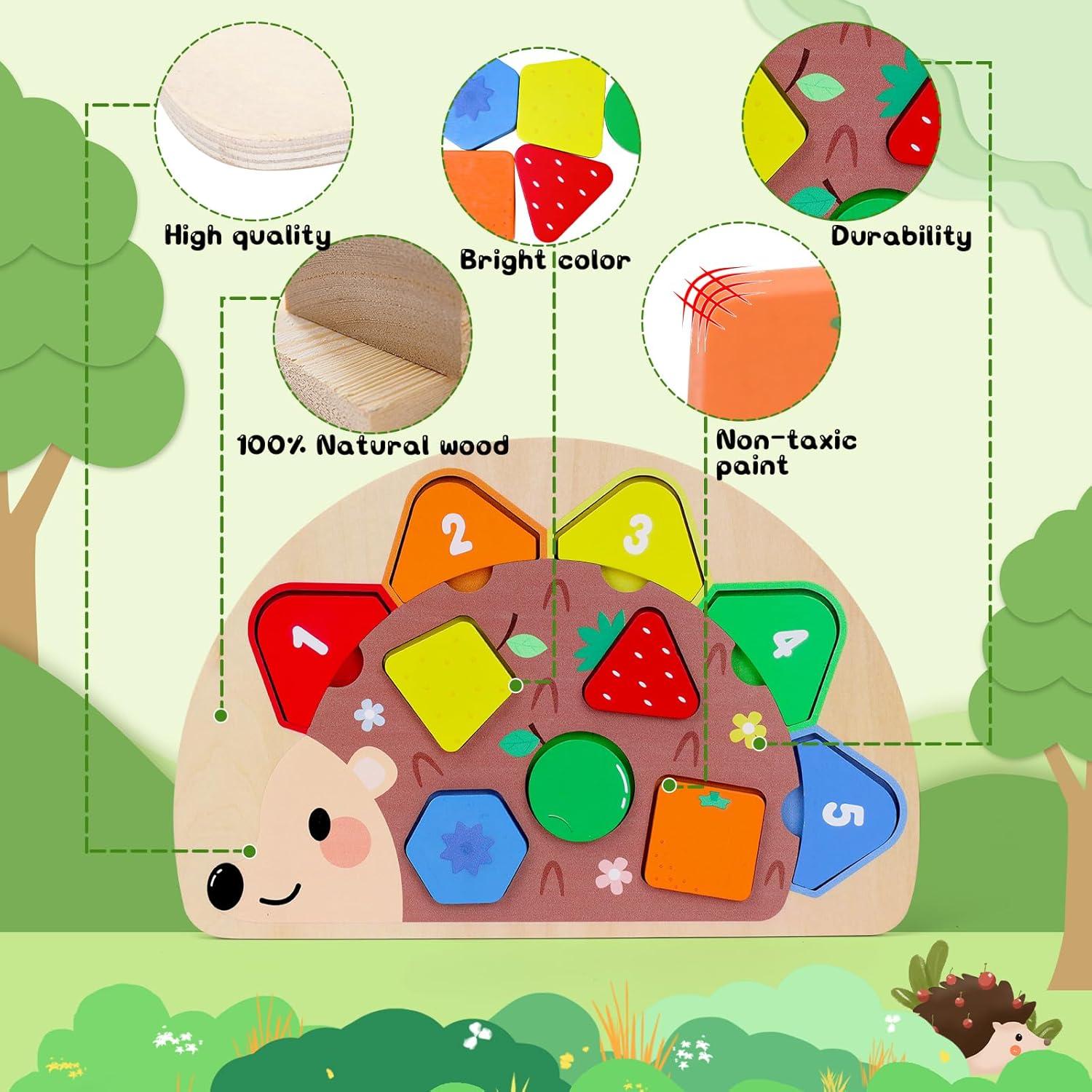 Rompecabezas de Madera Montessori Erizo Kalyrart 26x17cm