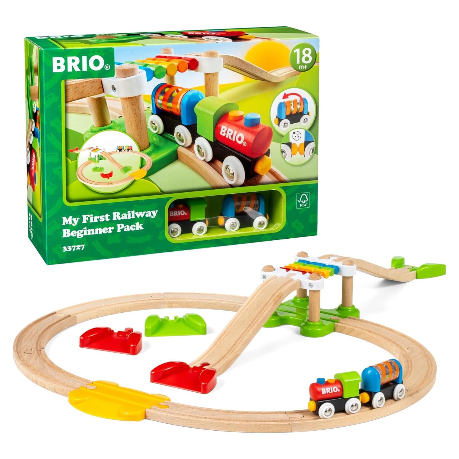 Juego de Tren de Madera BRIO - Mi Primer Ferrocarril 18 Piezas